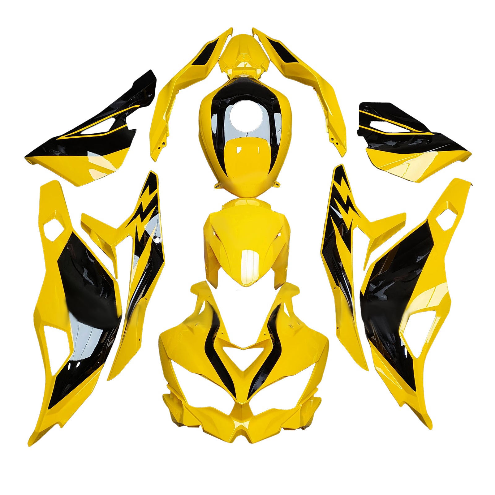 Amotopart 2019-2025 Kawasaki ZX-25R Ninja ZX-4R ZX-4RR Yellow Black Fairing Kit