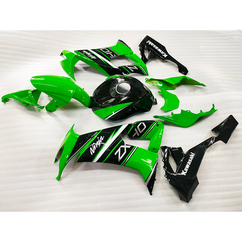 Amotopart Kawasaki 2009-2012 ZX6R 636 Kit de carenado verde Style5