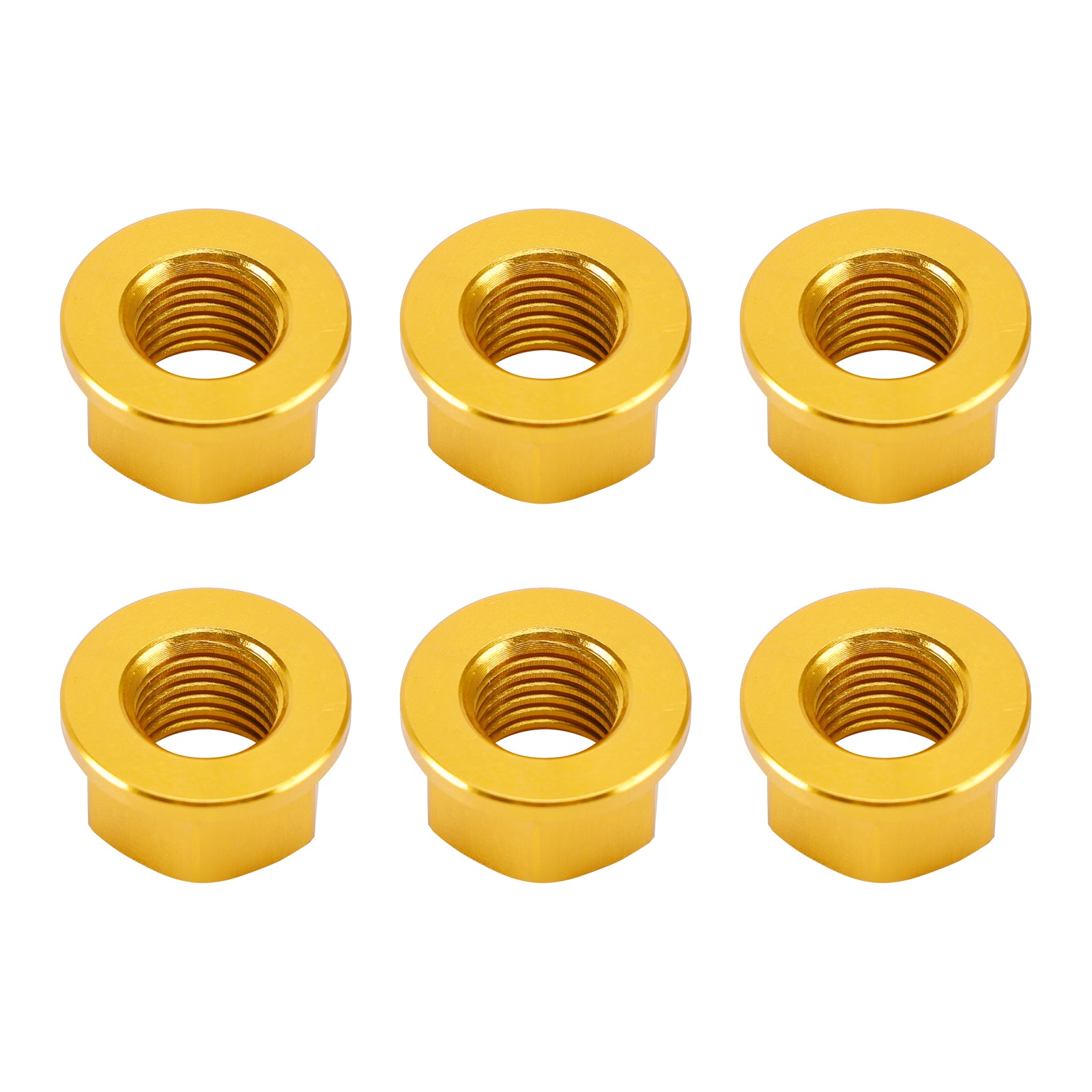 6 Pack Motorcycle Bike Aluminum Rear Sprocket Flange Nuts M10X1.25 Gold