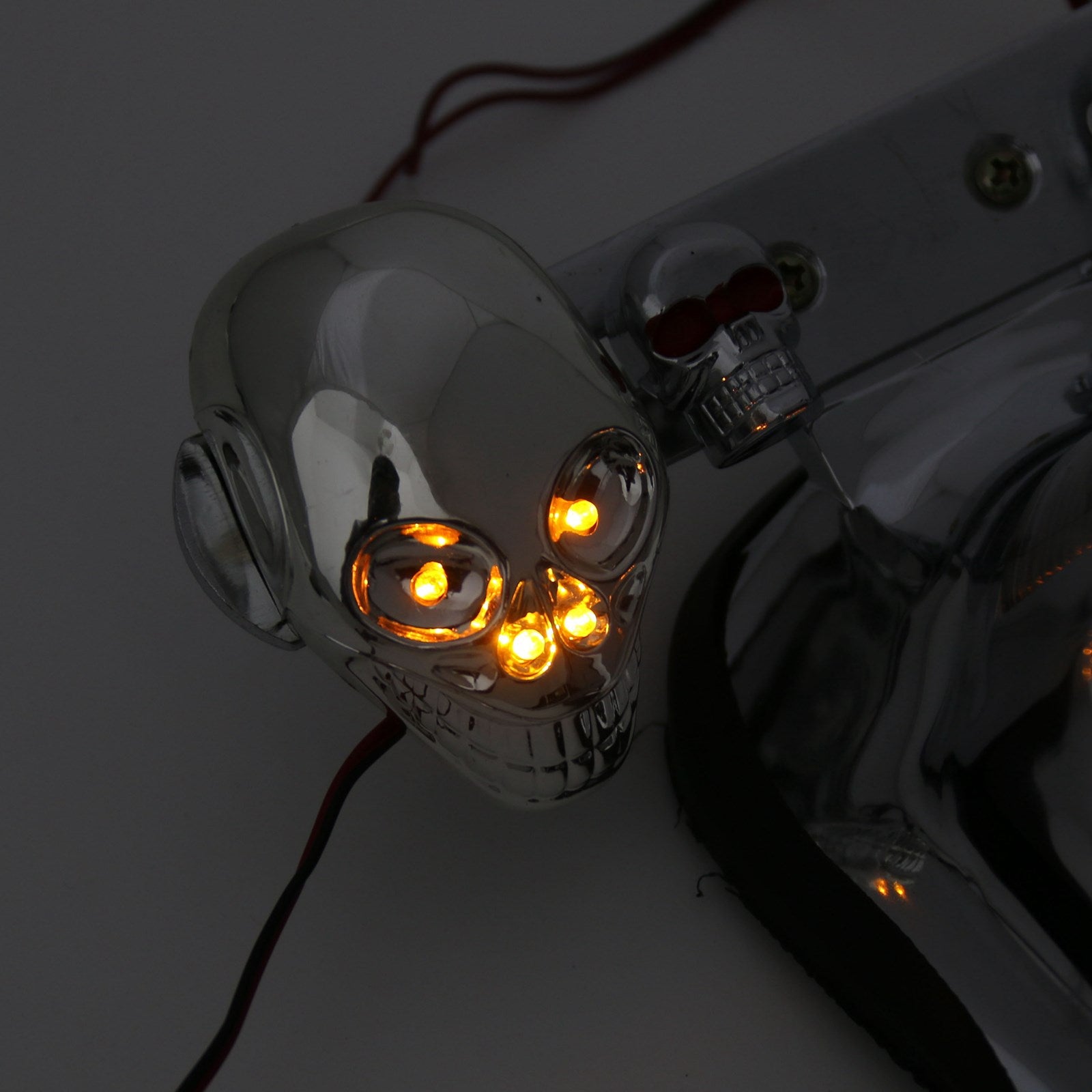 Harley Chrome Motorcycle Skull Turn Signal Rear Brake Stop Tail Light