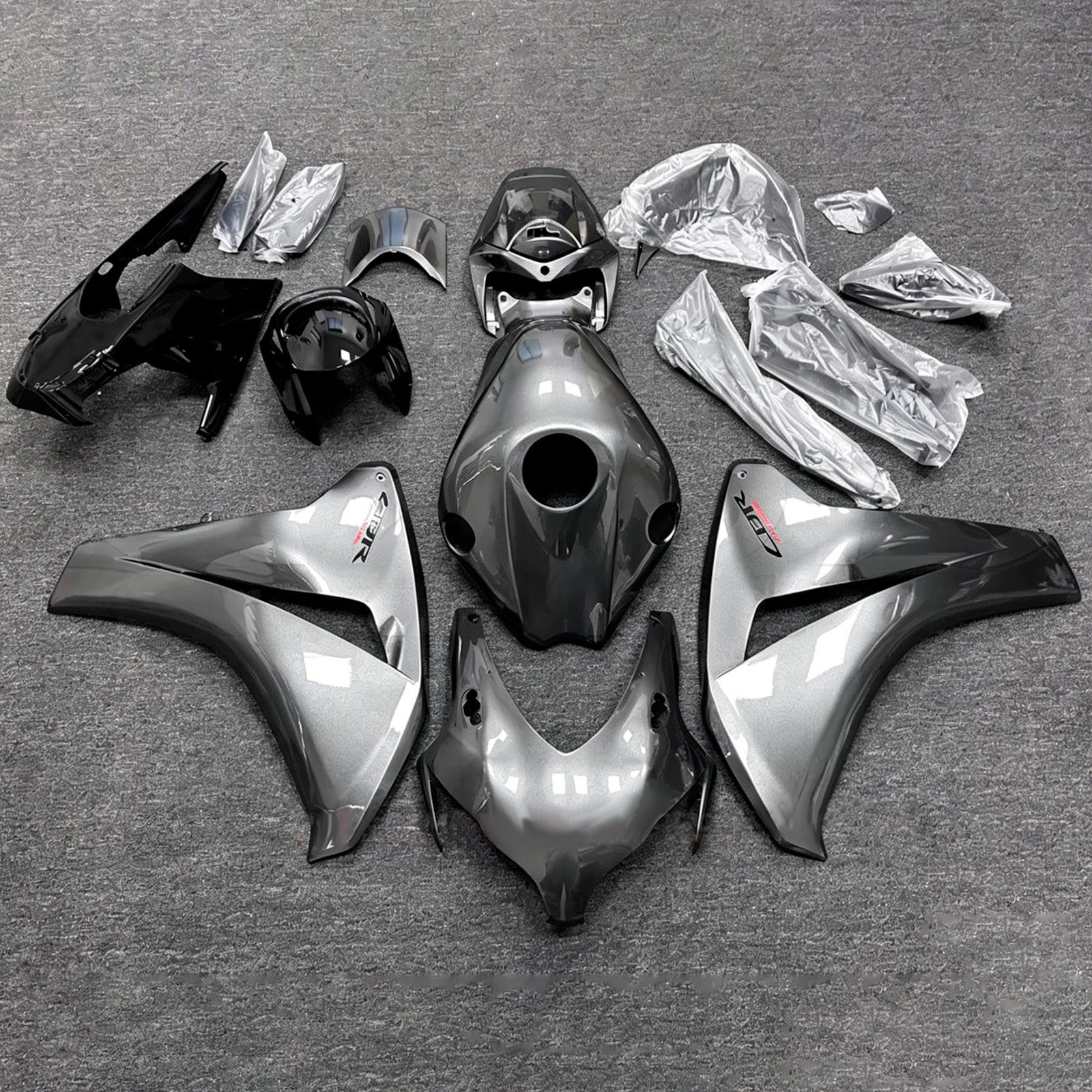 Amotopart 2008–2011 Honda CBR1000RR Silber Verkleidungsset