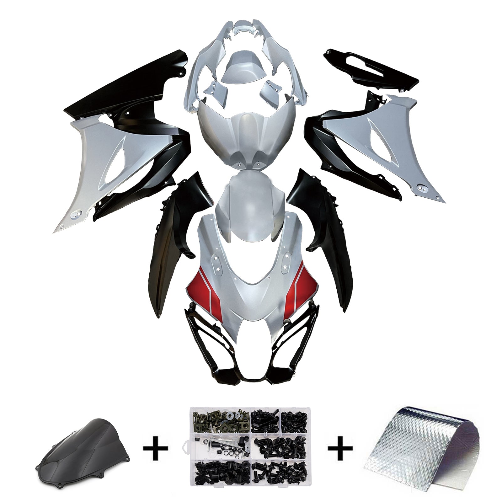 Amotopart 2017-2025 Suzuki GSXR1000 White Fearing Kit