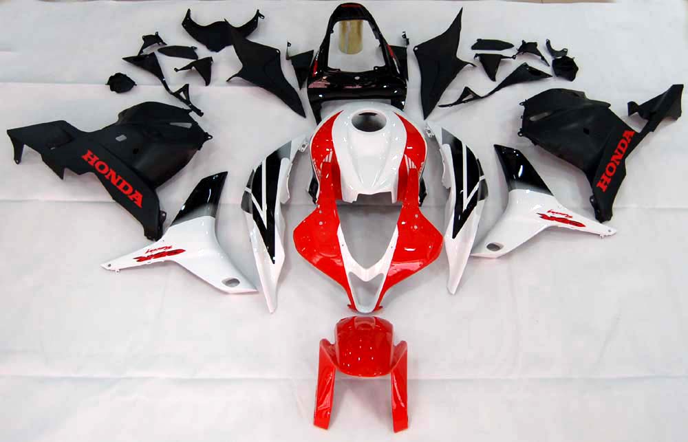 Amotopart 2009-2012 Honda CBR600RR Kit de carenado rojo y blanco