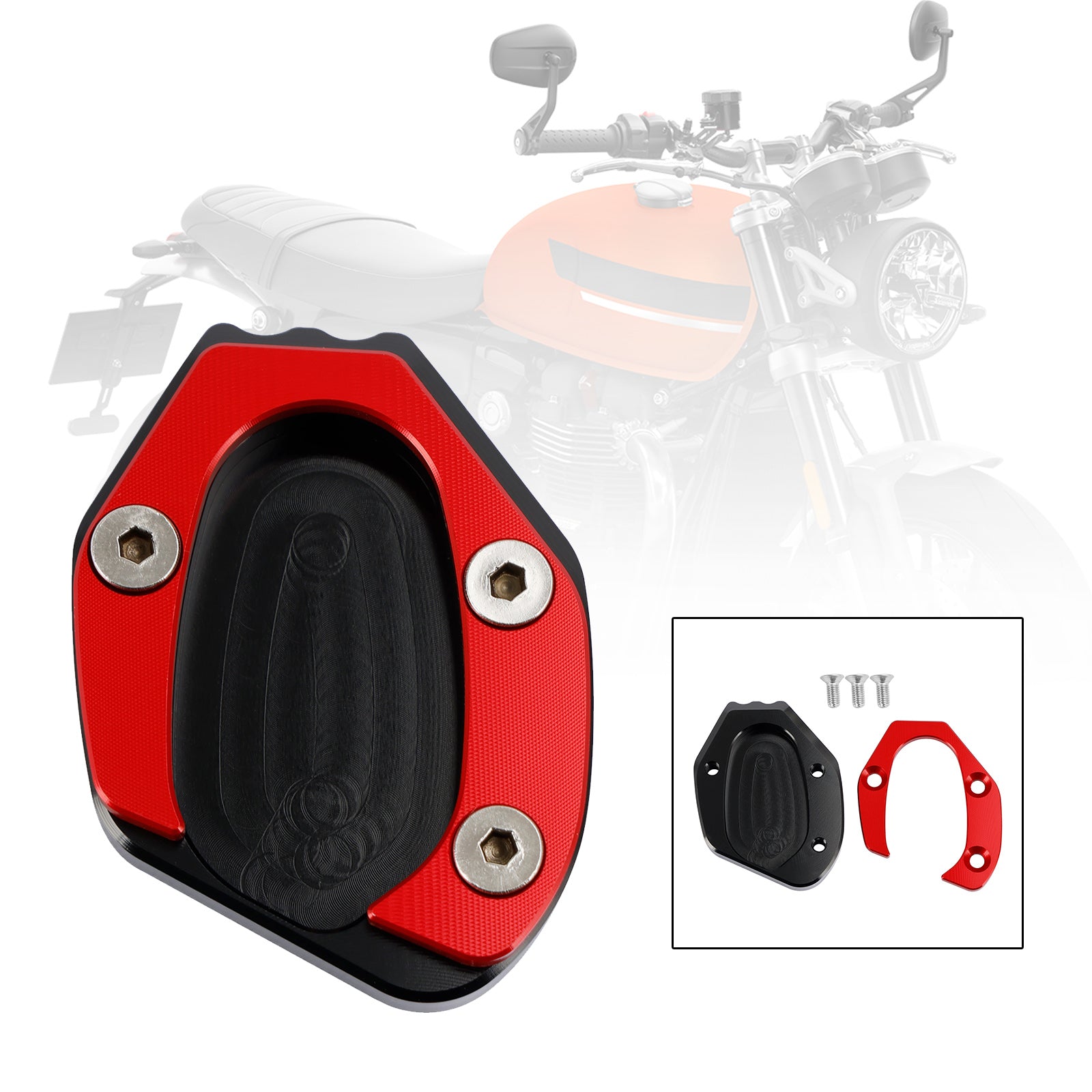 19-21 Speed Twin 1200 & 16-19 Thruxton 1200/R Kickstand Enlarge Plate Pad