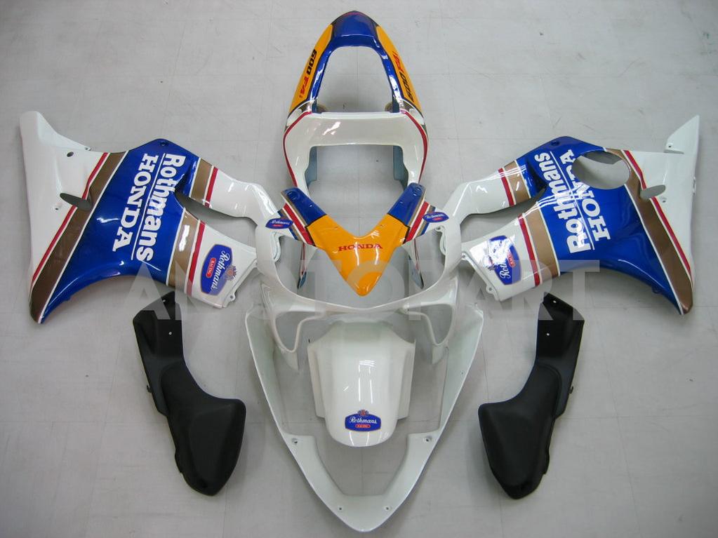 Amotopart 2001-2003 Honda CBR600 F4I Blue & White Stripe Fairing Kit