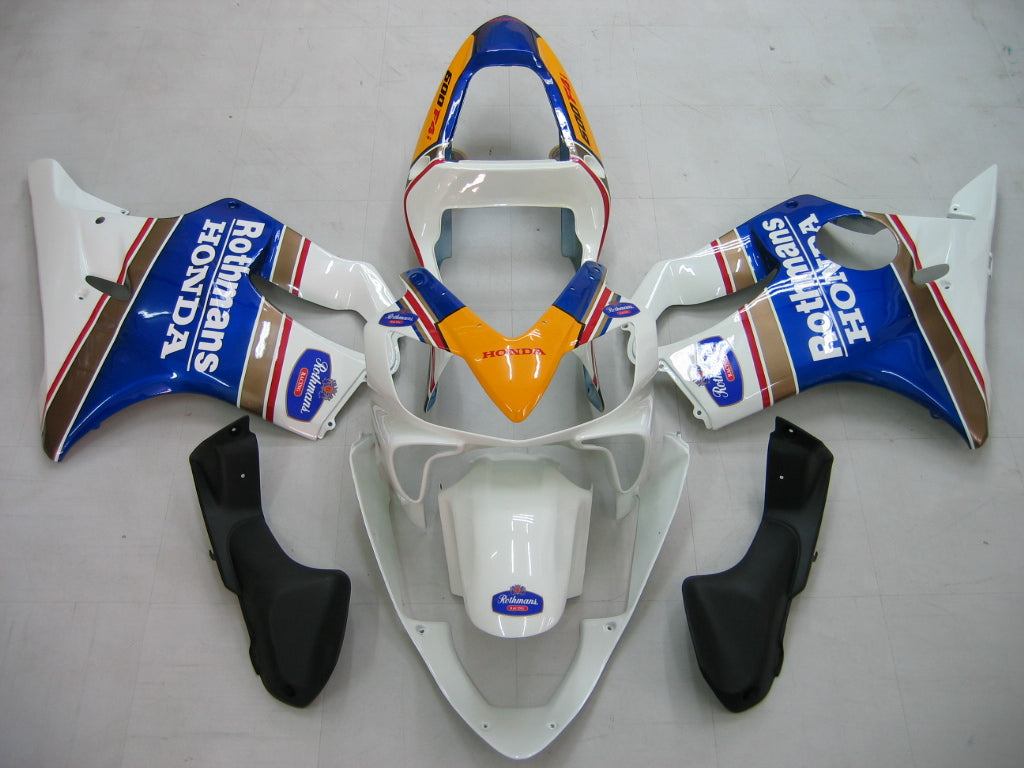 Amotopart 2001-2003 ホンダ CBR600 F4i ブルー&ホワイト ストライプ フェアリングキット