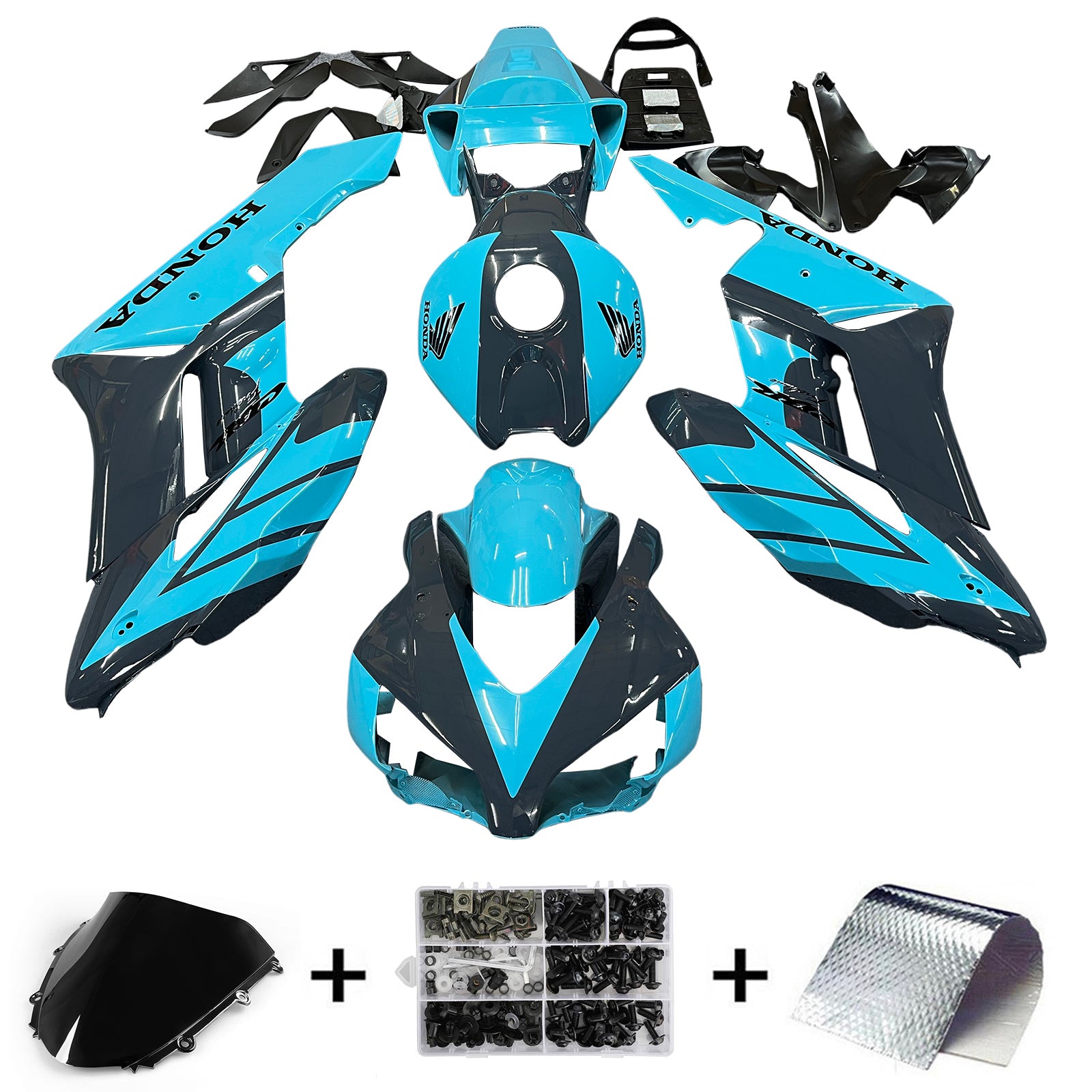 Amotopart 2004-2005 Honda CBR1000RR Light Blue Black Fairing Kit