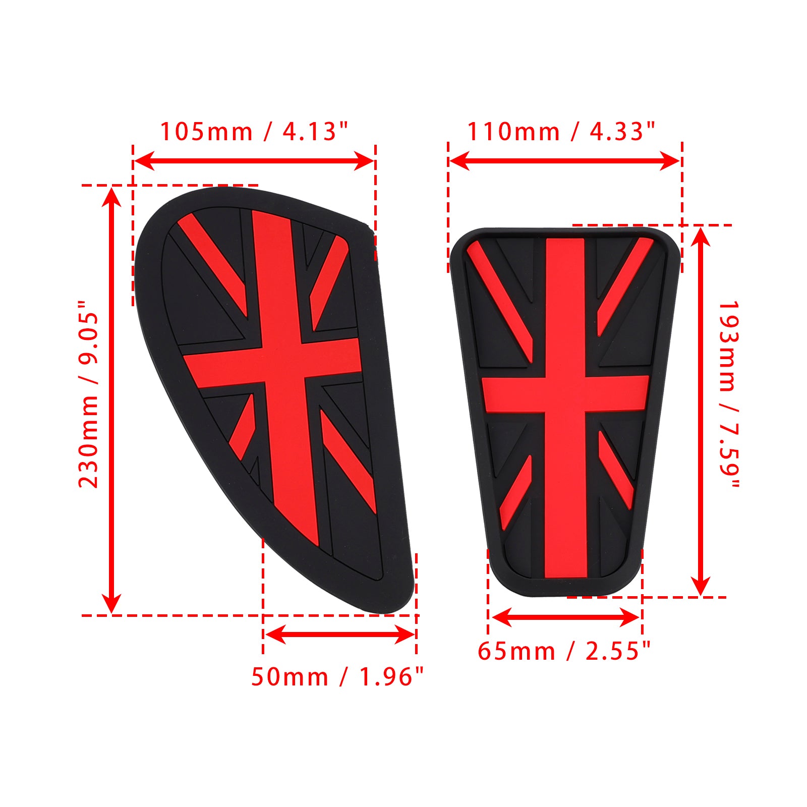 3x Fuel Petrol Tank Custom Knee Pads Union Jack For Bonneville Bobber Scrambler