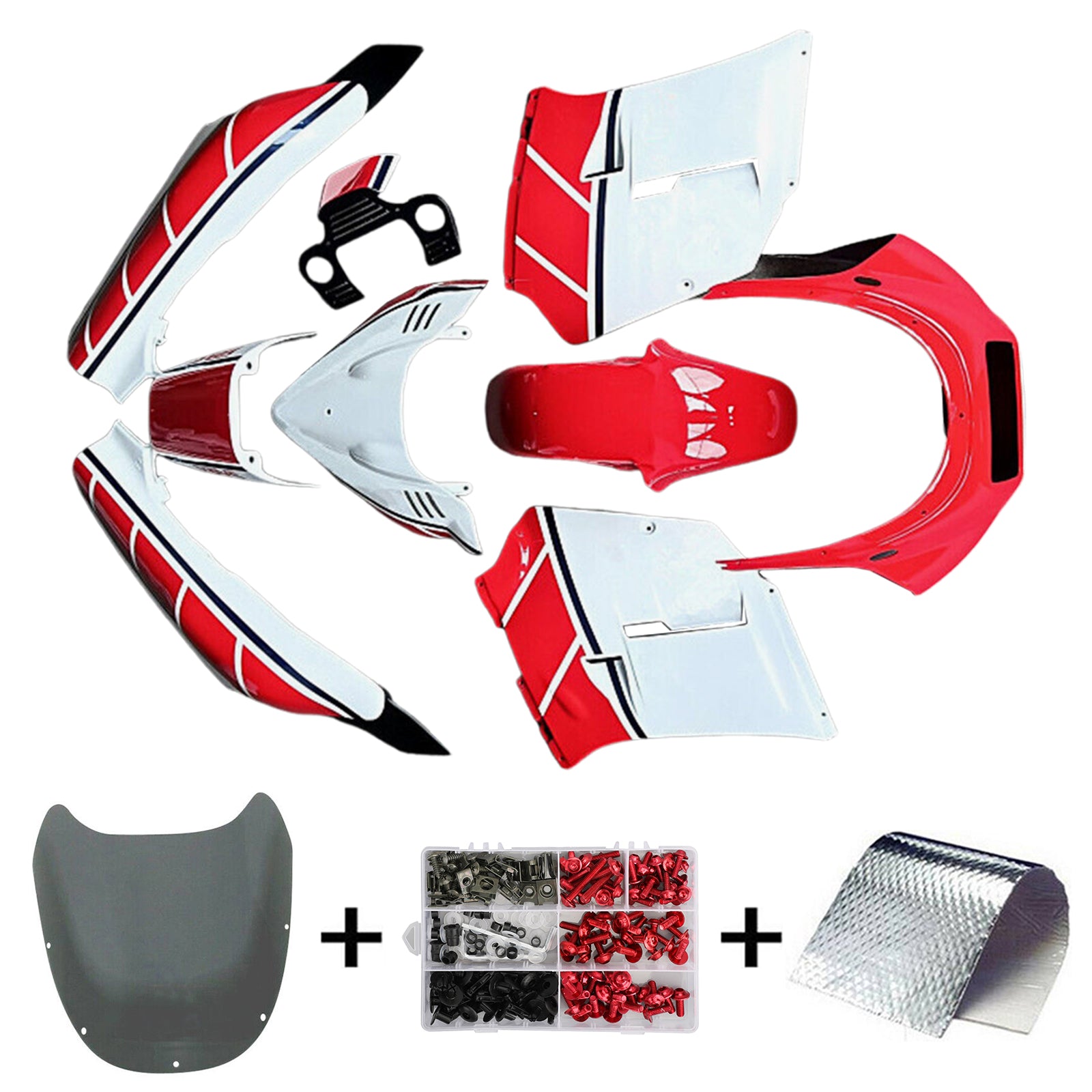 Amotopart 1985-1987 Yamaha RZV500 / RD500 Kit de carenado rojo blanco