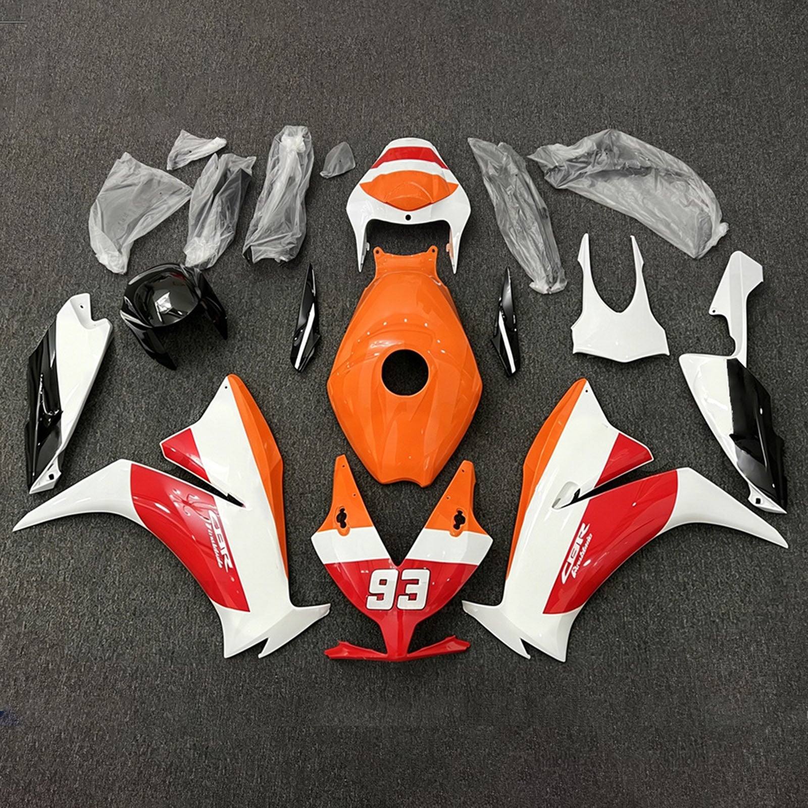 Amotopart 2012-2016 Honda CBR1000RR White/Red/Orange Fairing Kit