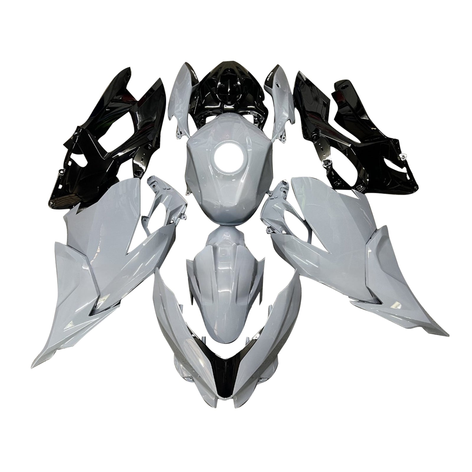 Amotopart 2018-2024 Kawasaki EX400 Ninja400 Black Gray Fairing Kit