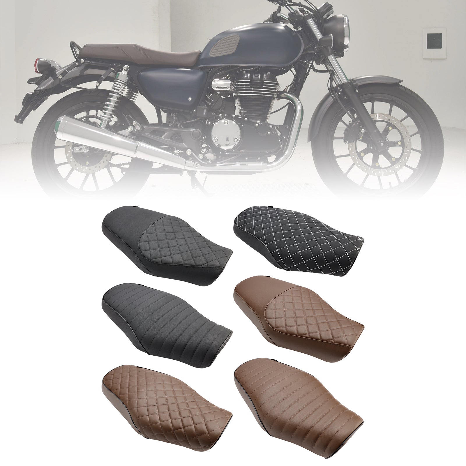 23-24 Honda GB350 GB350 jezdec sedadla spolujezdce vpředu zadní polštář černá hnědá