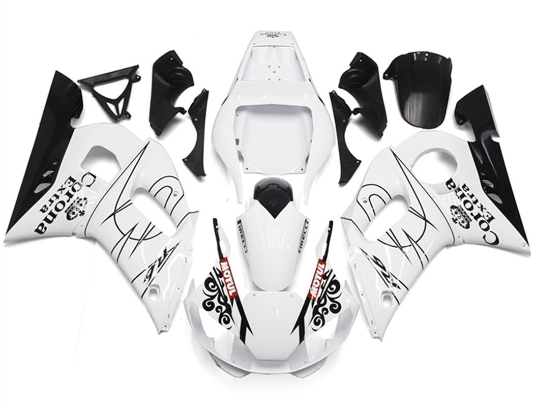 Amotopart Yamaha YZF 600 R6 1998-2002 White Fairing Kit