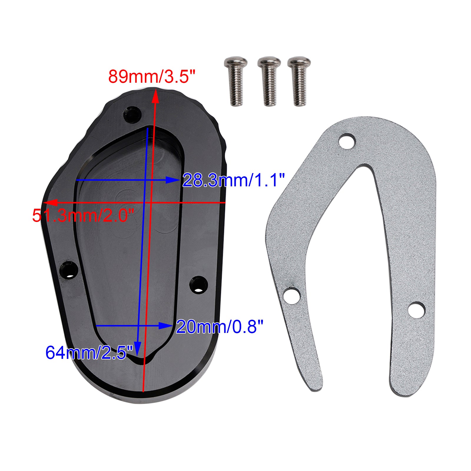 18-23 Bonneville T100 Street Scrambler 900 Kickstand Enlarge Plate Pad