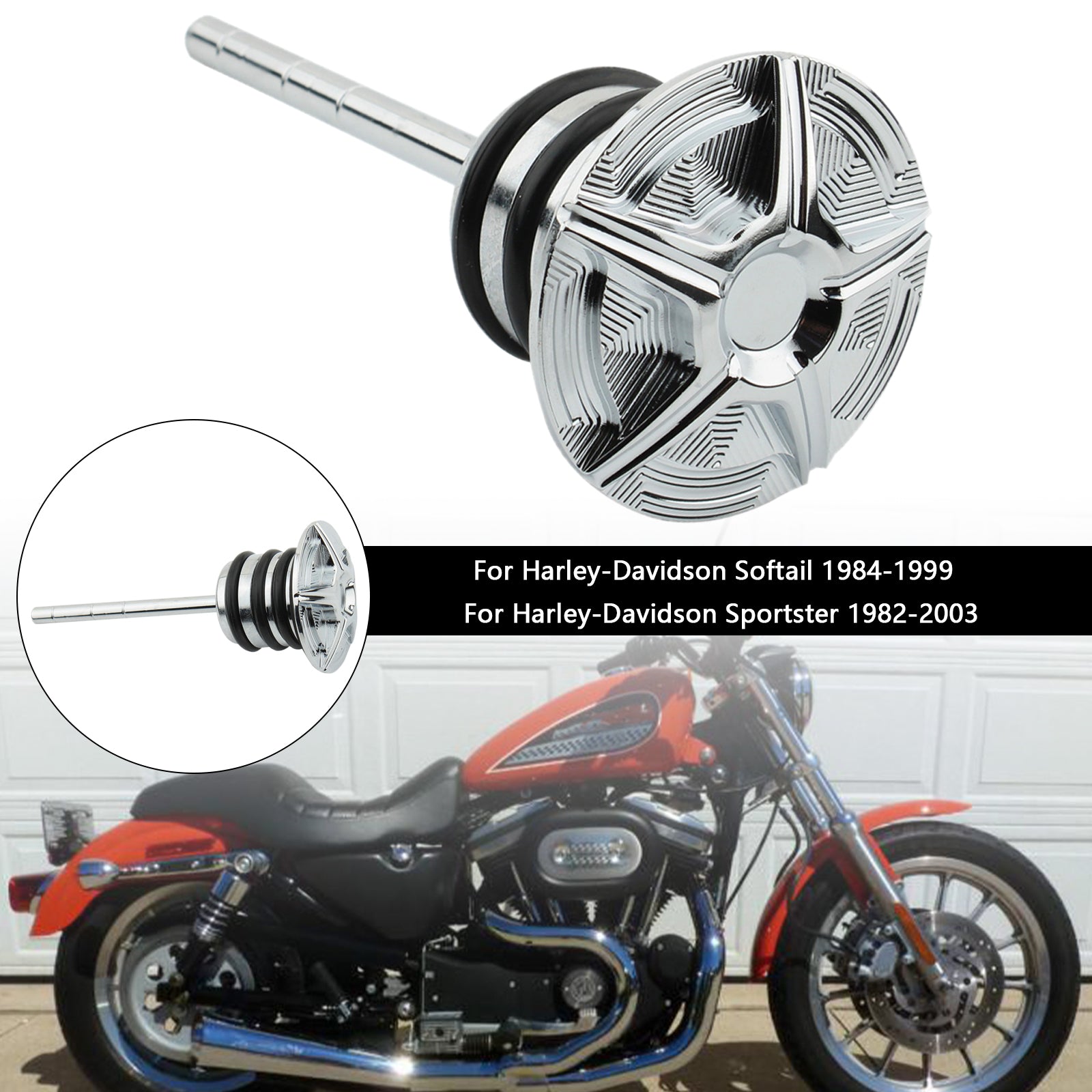 Softail 84-99 Sportster 82-03 Oil Dipstick Tank Cap Plug