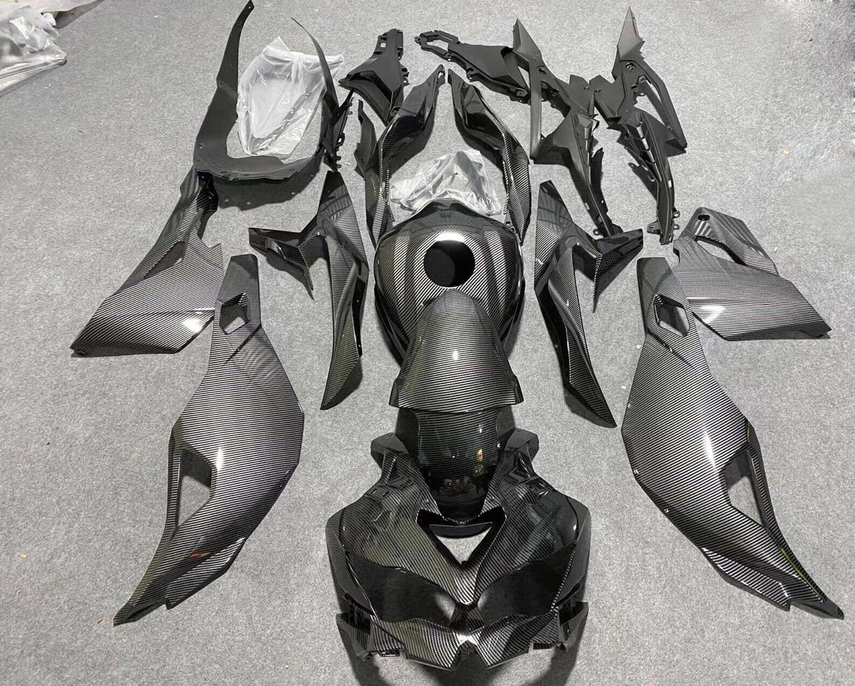 Amotopart 2019-2024 Kawasaki Ninja ZX25R ZX4R ZX4RR Carbon Fiber Black Fairing Kit