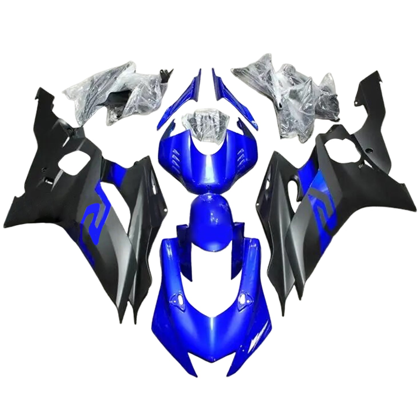 Amotopart 2017-2023 Yamaha YZF R6 Blue Black Fairing Kit