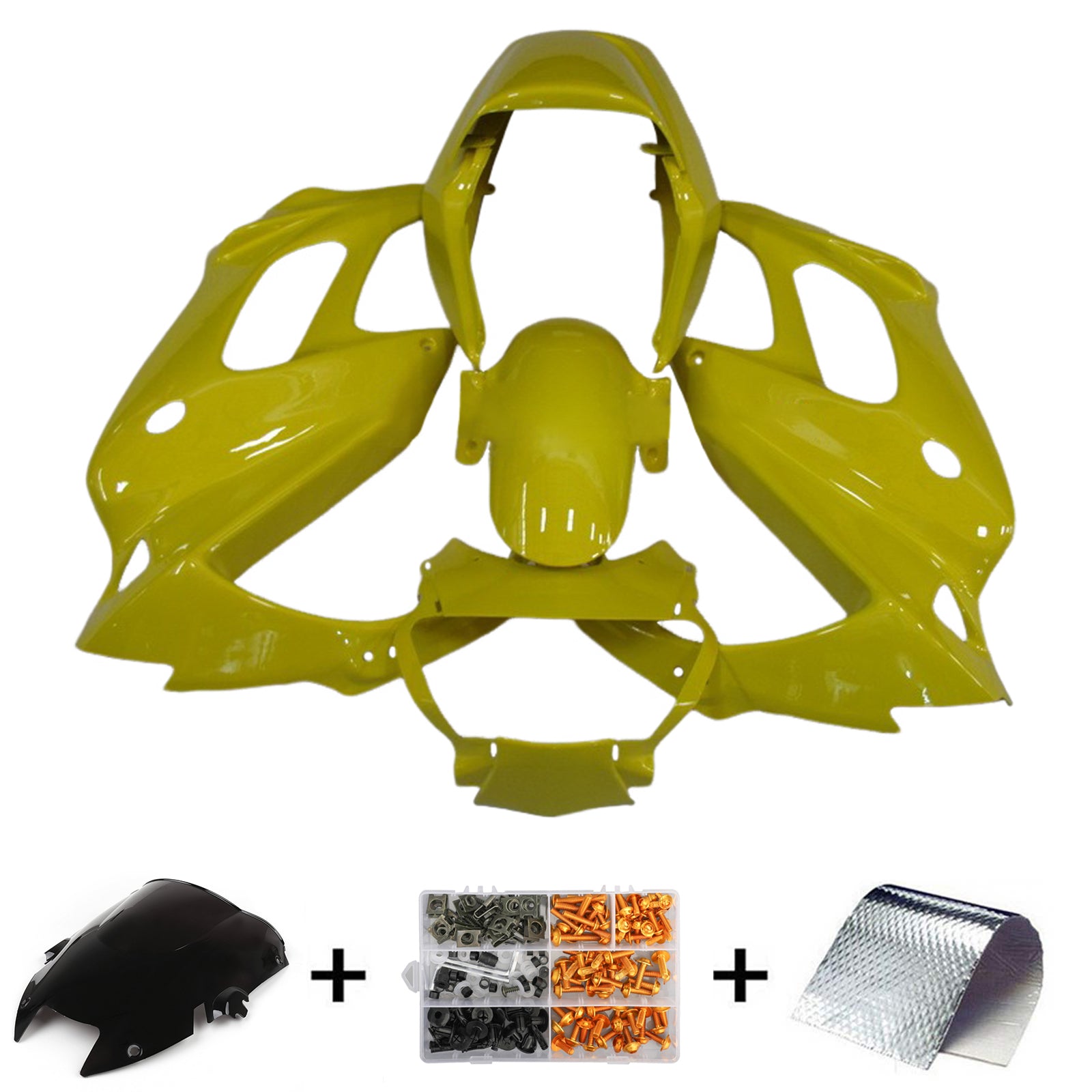 Amotopart 1997-2005 VTR1000F Honda Yellow Fairing Kit