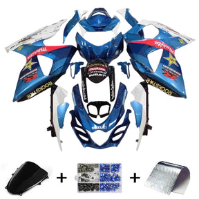 Amotopart 2009–2016 K9 GSXR1000 Suzuki Weiß &amp; Blau Style6 Verkleidungsset