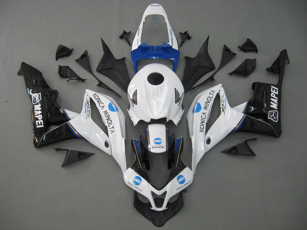 Amotopart 2007-2008 Honda CBR600RR Kit de carénage blanc et bleu