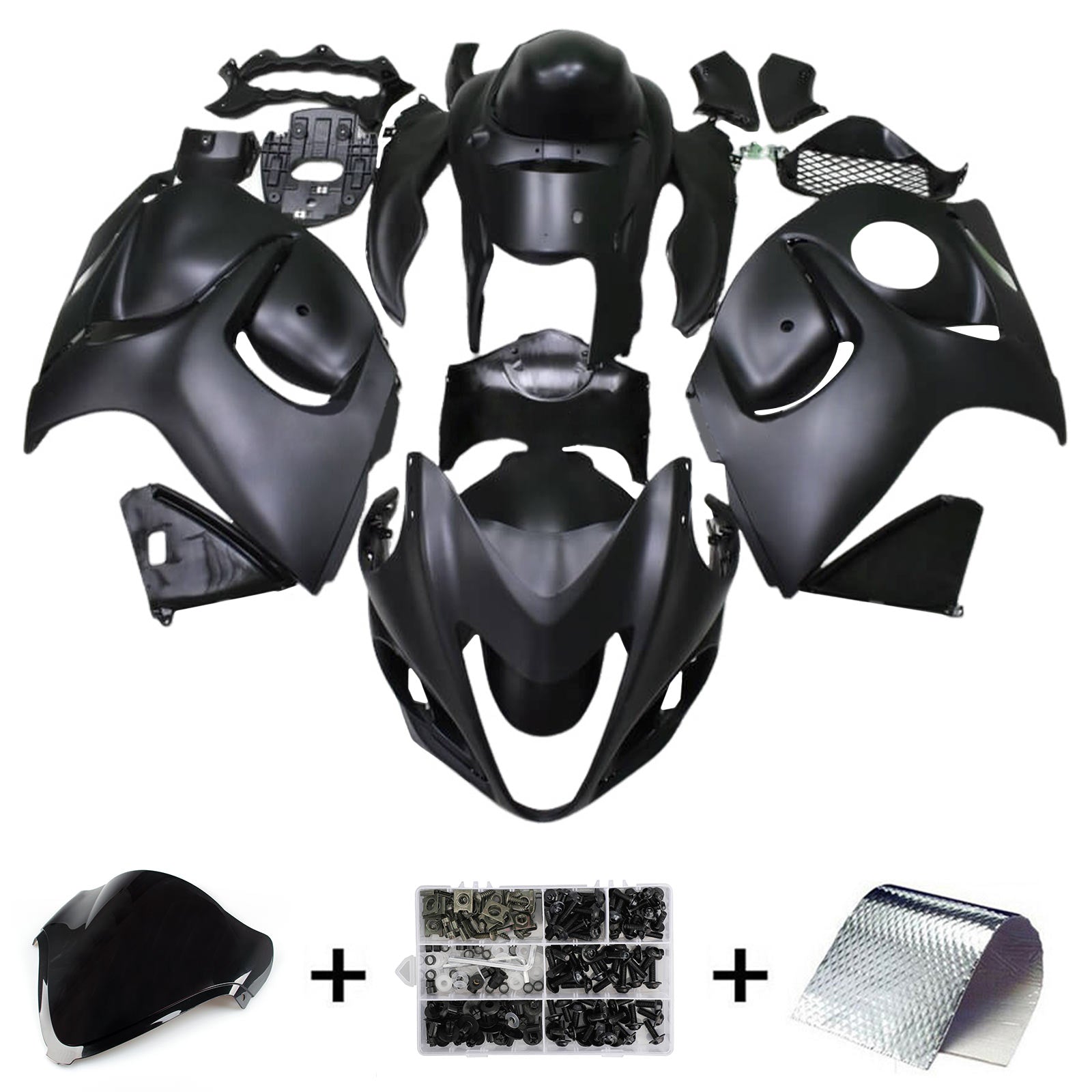 Amotopart 2008-2020 GSX1300R Hayabusa Suzuki Kit carena nero opaco