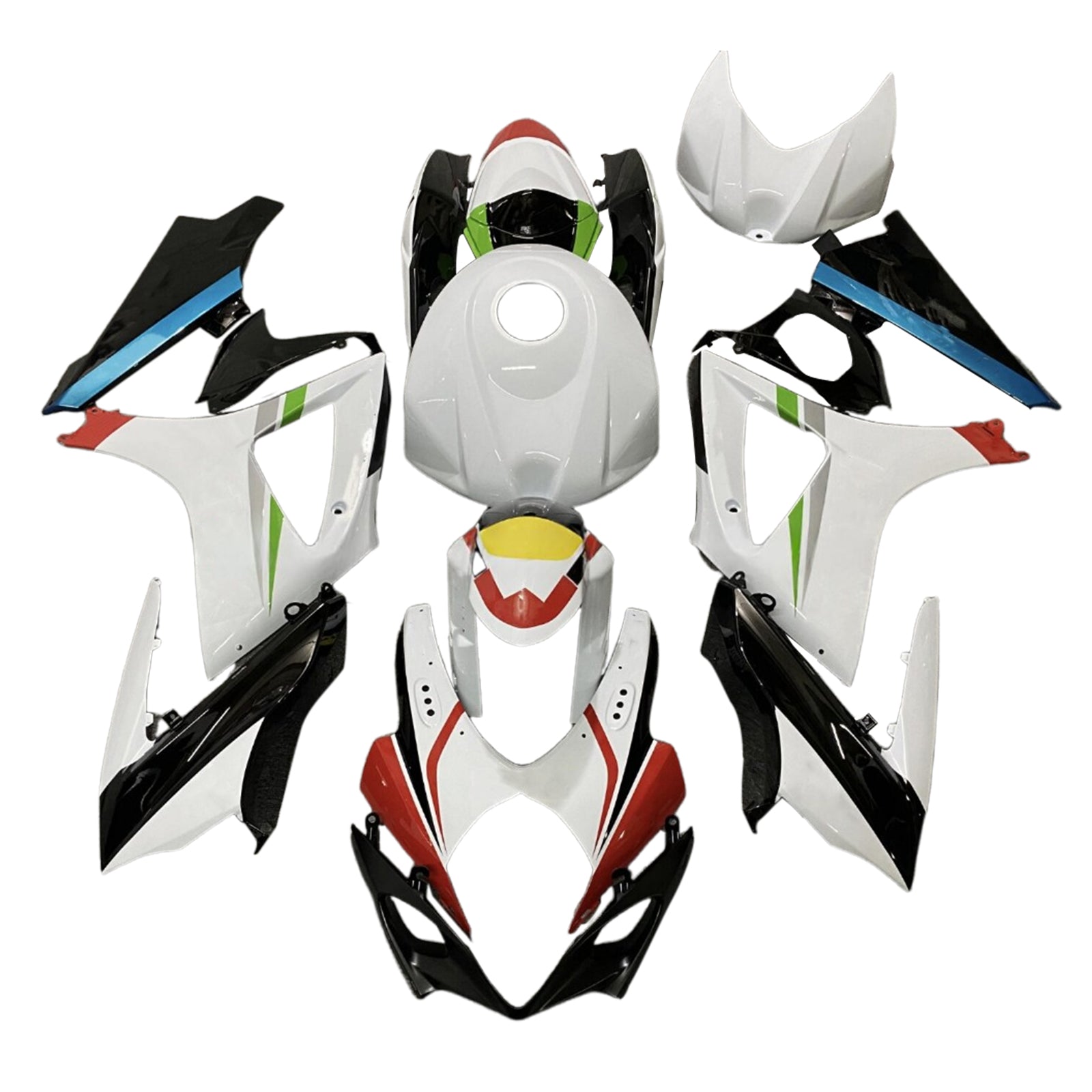 Amotopart 2007-2008 Suzuki GSXR1000 White Black Red Dehnung Kit