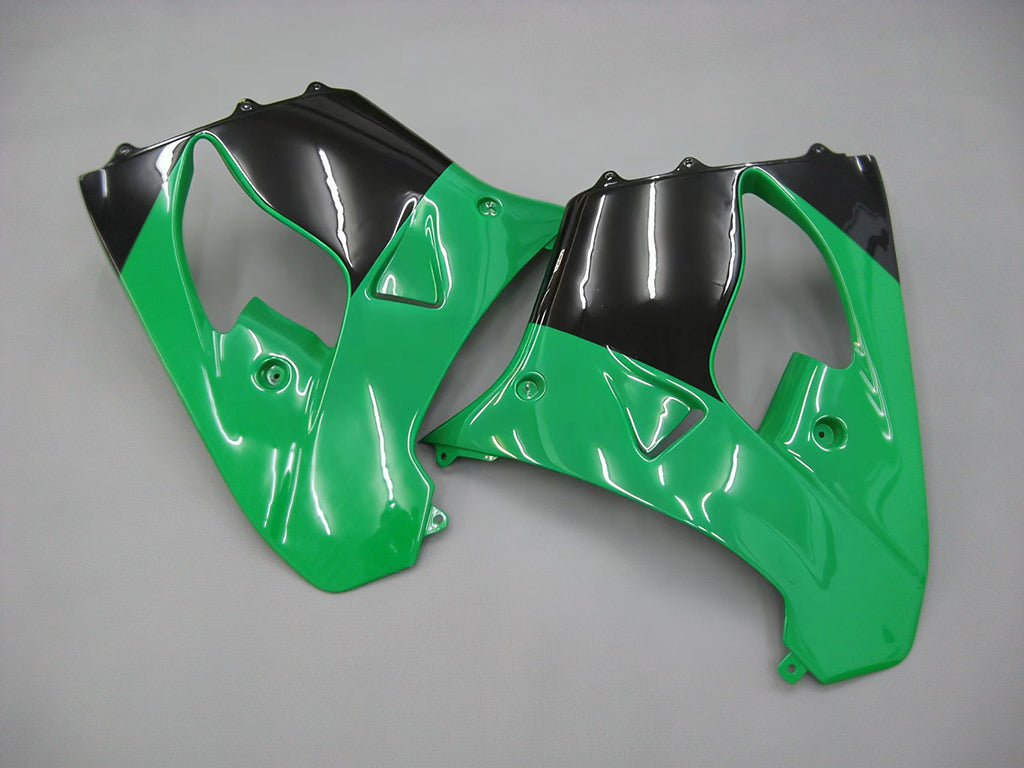 Amotopart 2000-2001 Kawasaki ZX9R Green Black Fairing Kit