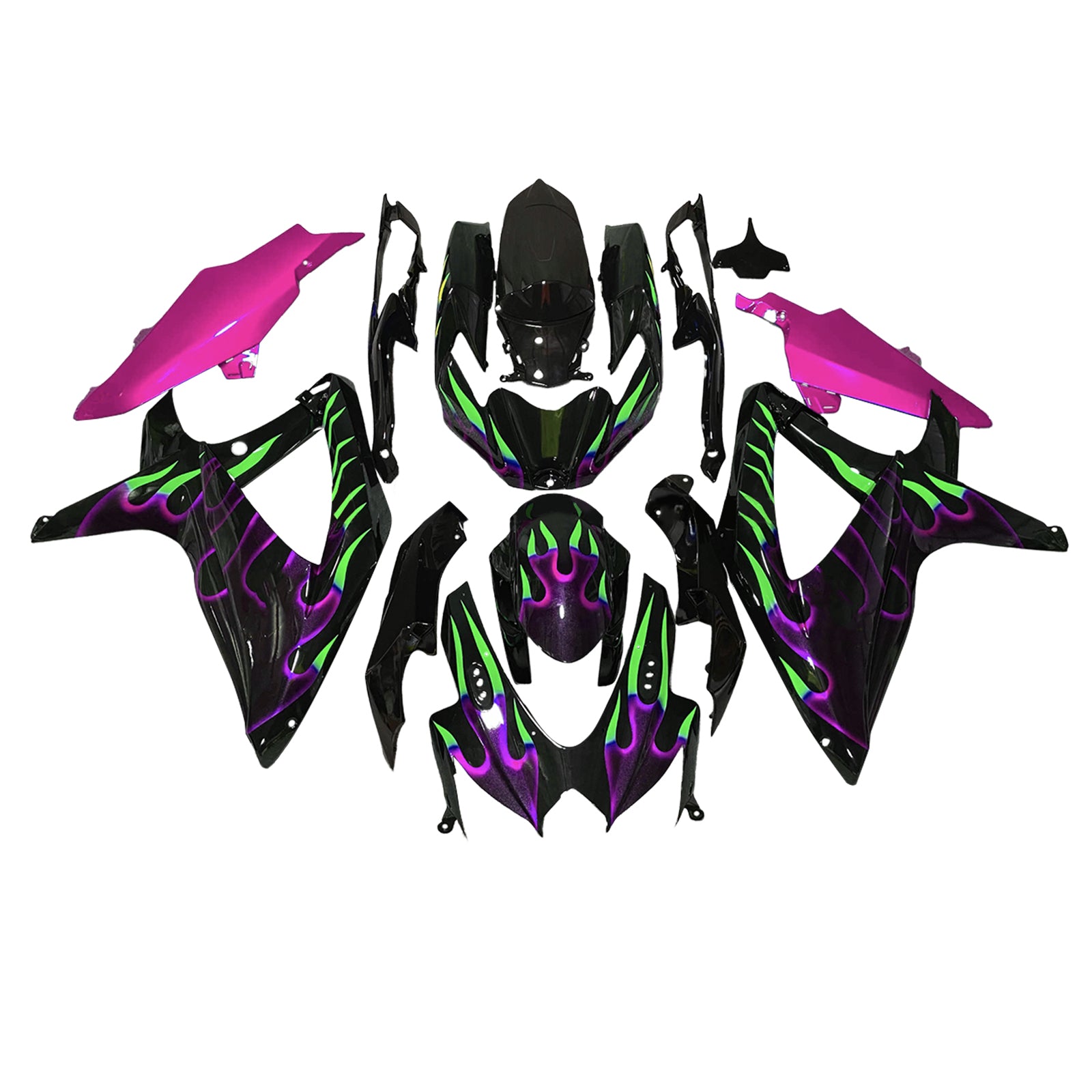 Amotopart 2008-2010 Suzuki GSXR 600/750 Black Pink Purple Green Fairing Kit