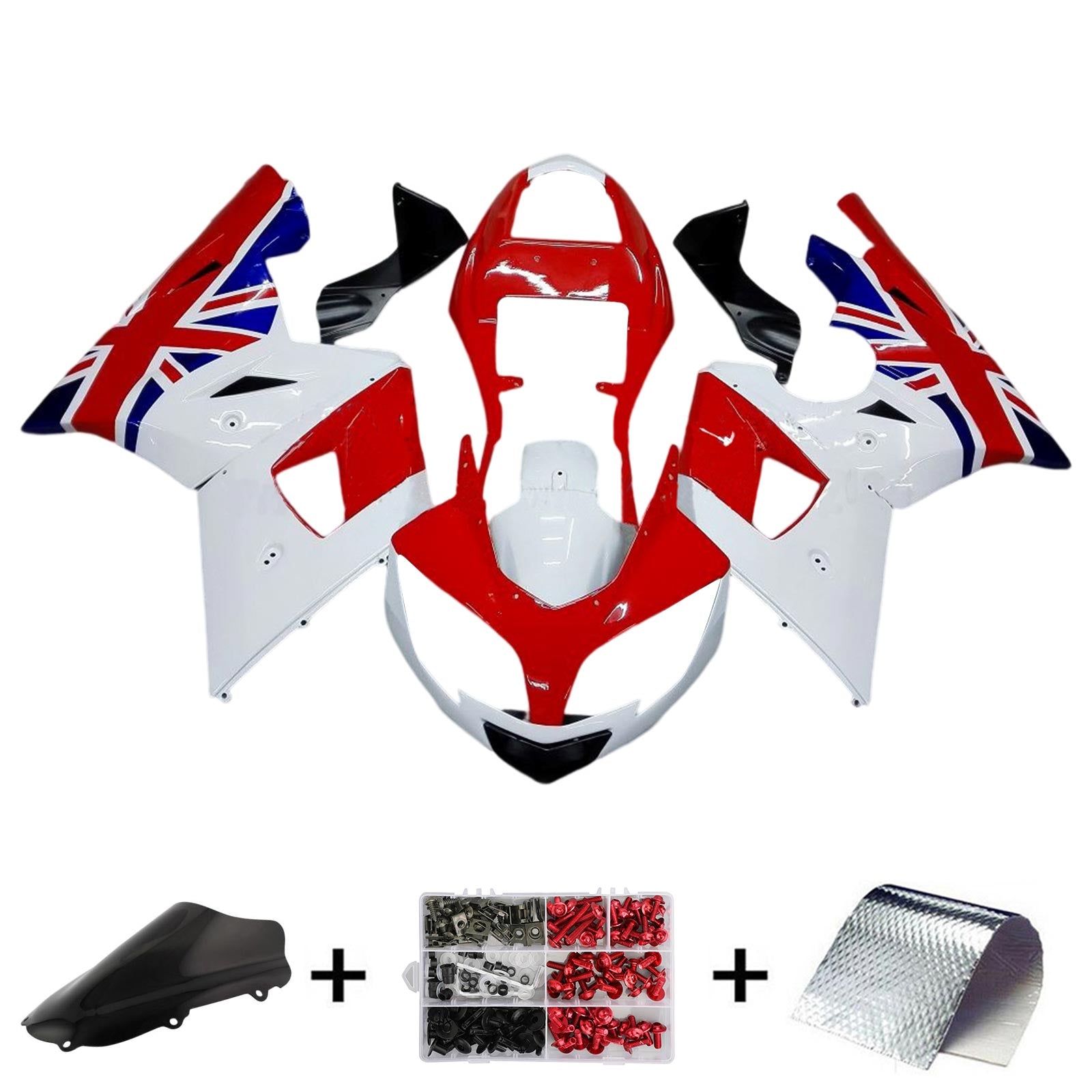 Amotopart 2002-2005 Triumph Daytona 600 650 England Flag Fairing Kit