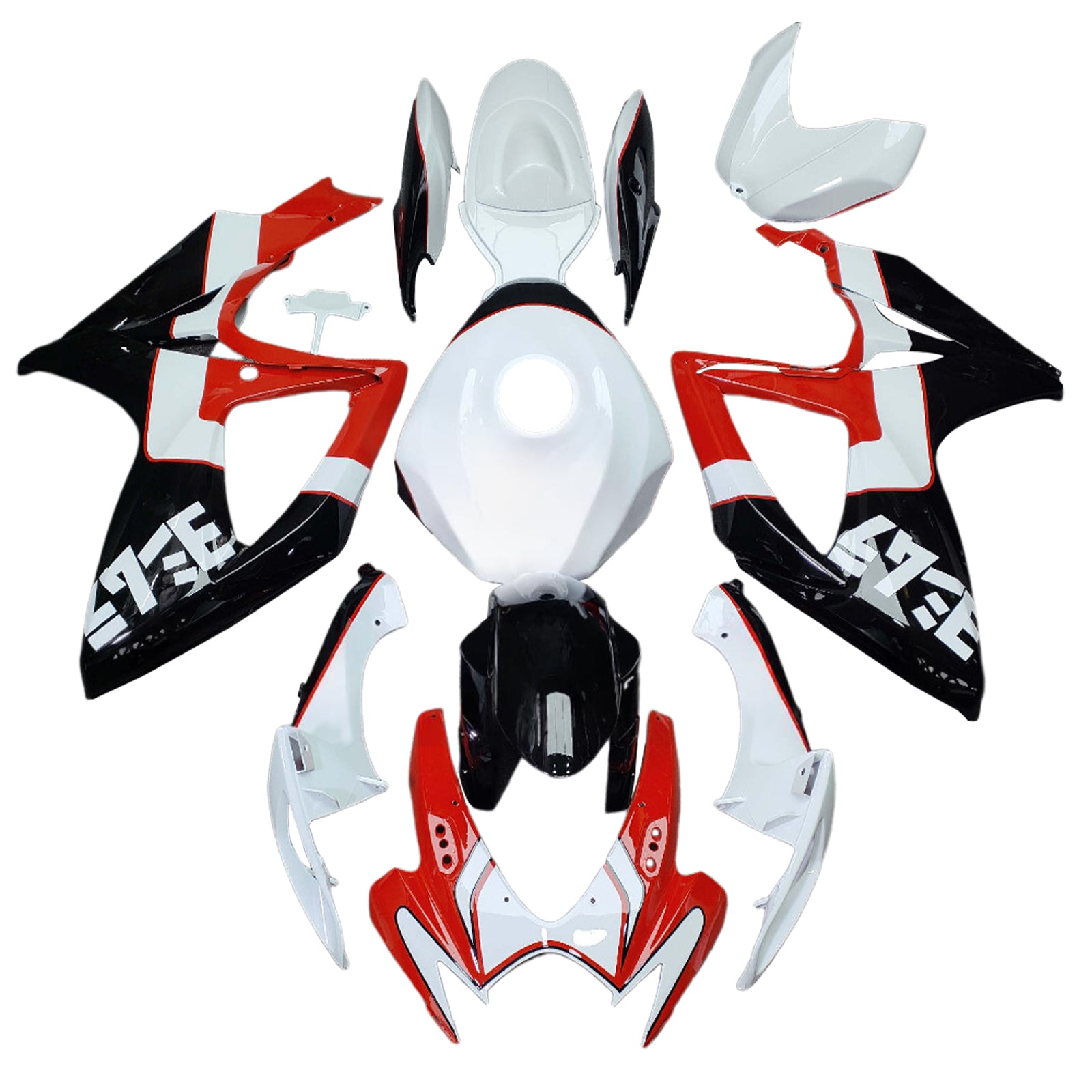 Amotopart 2006-2007 Suzuki GSXR 600/750 White Red Black Fairing Kit