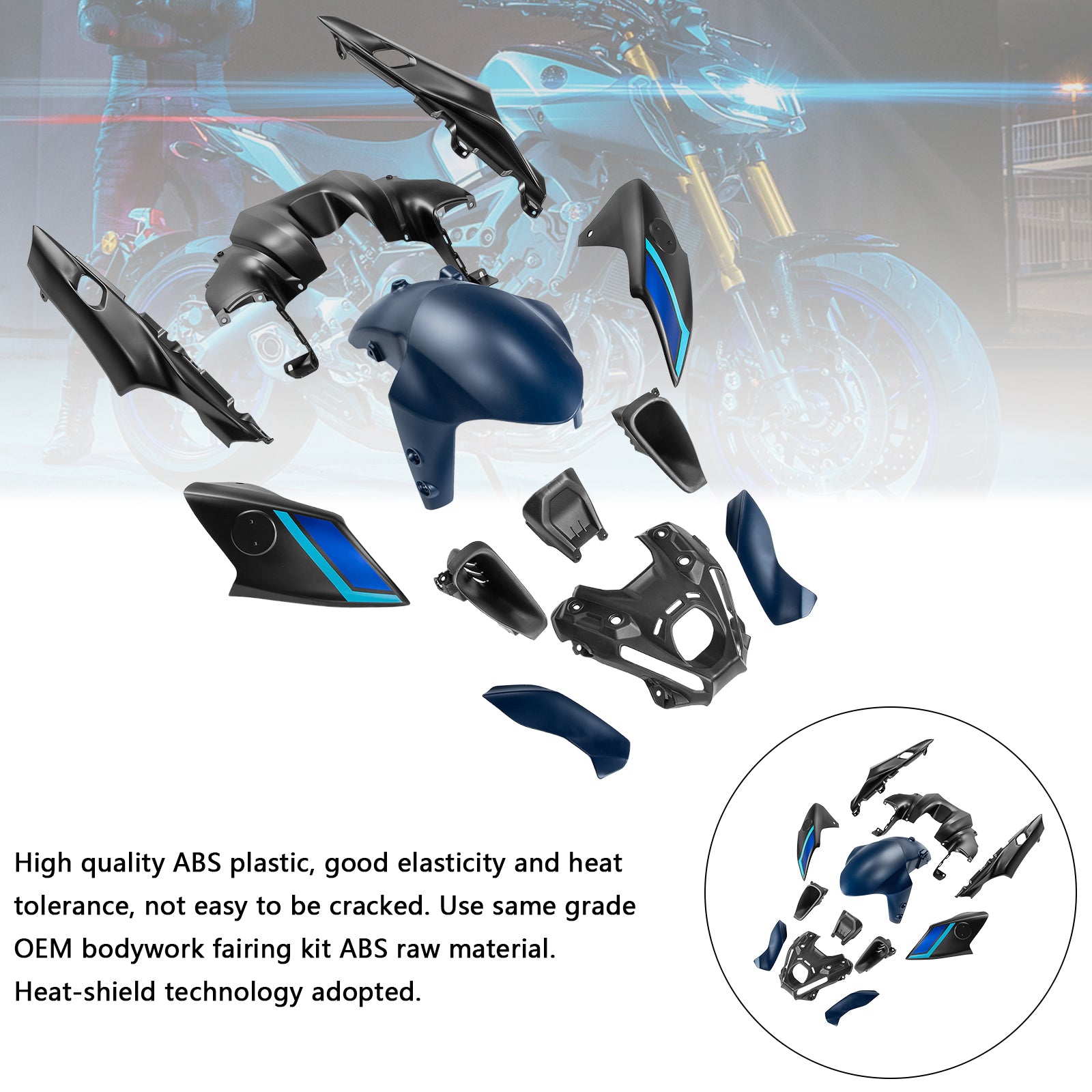 Amotopart 2021-2023 Yamaha MT 09 Verkleidungssatz