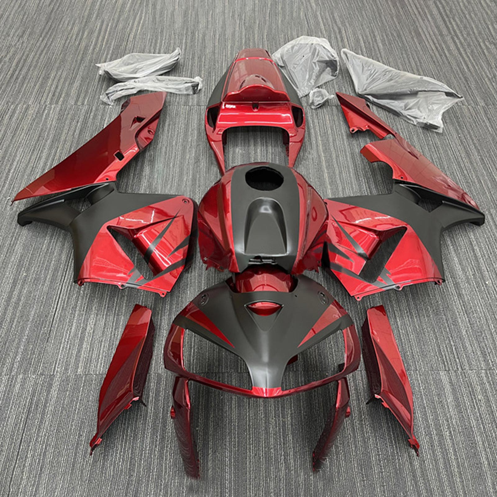 Amotopart 2005-2006 Honda CBR600RR Kit de carenado rojo negro