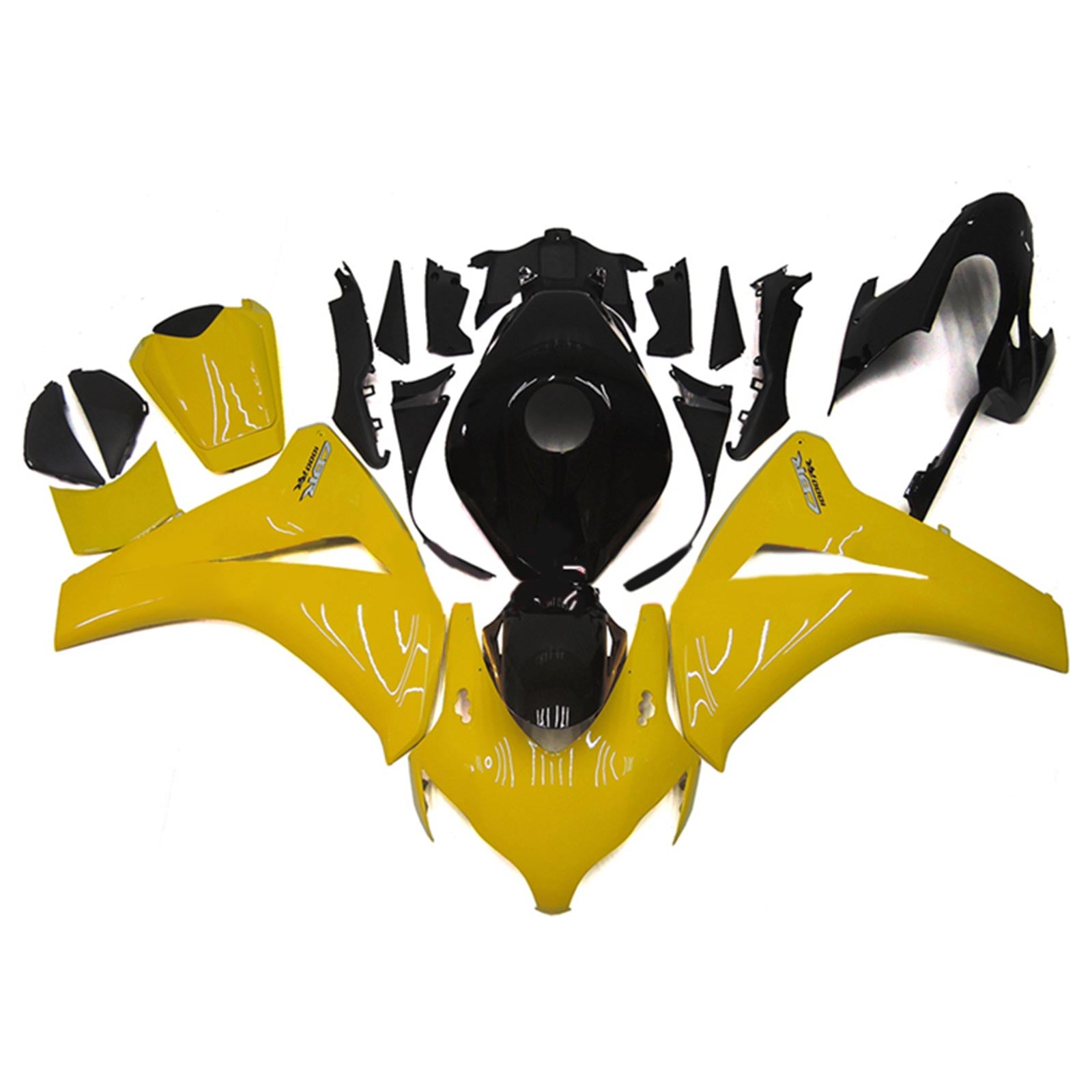 Amotopart 2008-2011 Honda CBR1000RR Kit de carenado amarillo y negro