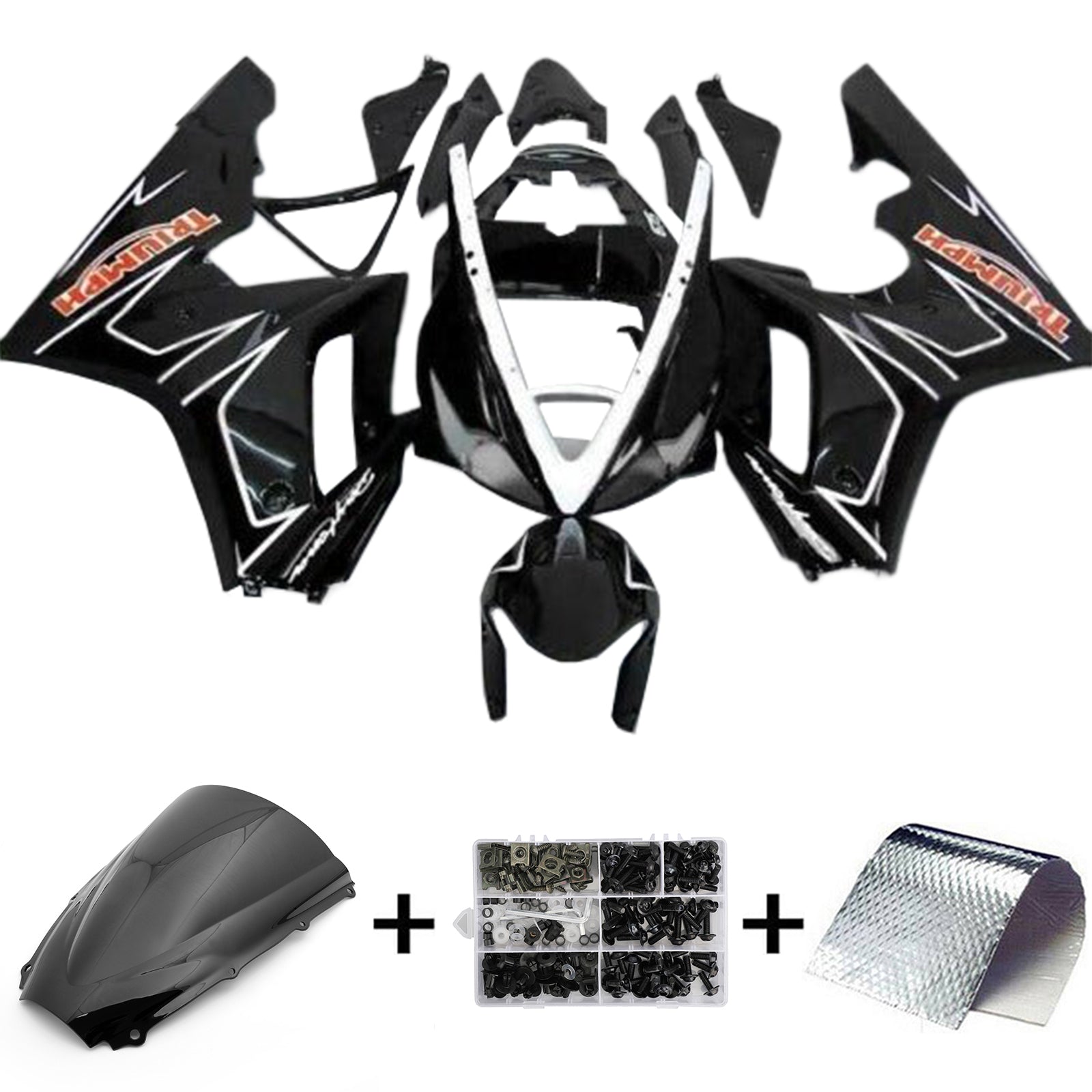 Amotopart 2006-2008 Triumph Daytona 675 Kit de carenado negro Style5