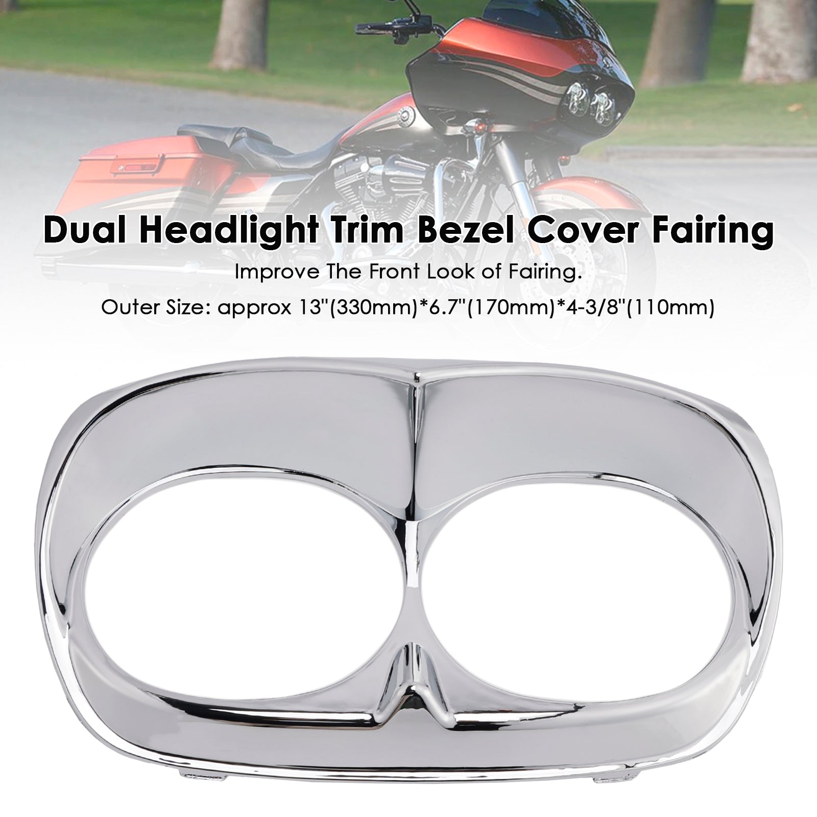 1998-2013 Road Glide Dual Headlight Trim Bezel Cover Fairing