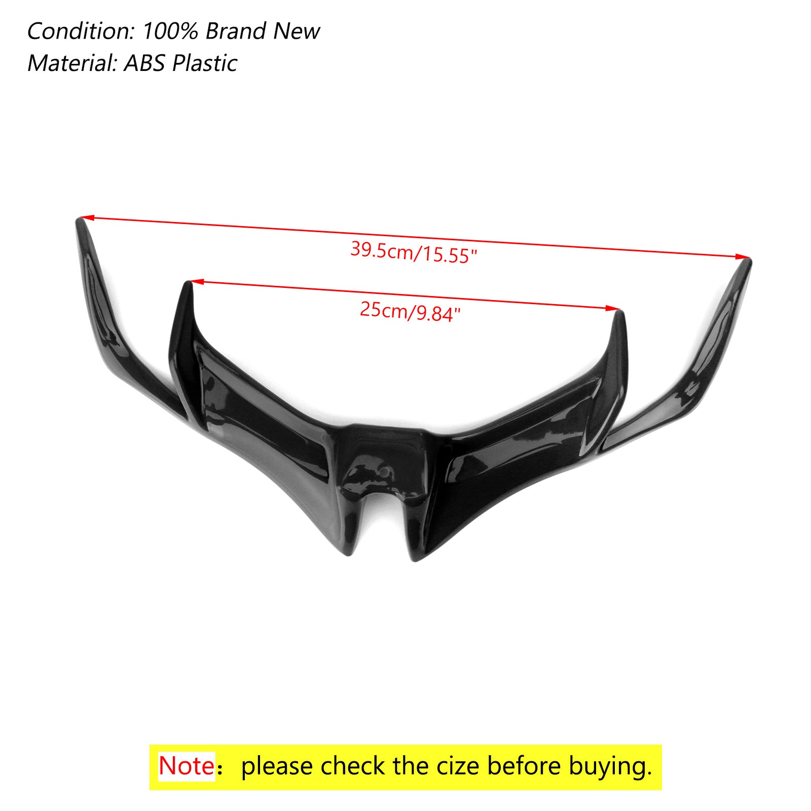 2017-2019 YAMAHA YZF-R15 V3.0 Motorcycle Front Panel Winglet Fairing Black