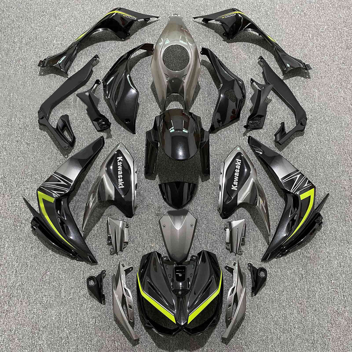 Amotopart 2014-2017 Z1000 Kawasaki Grey&Black Fairing Kit