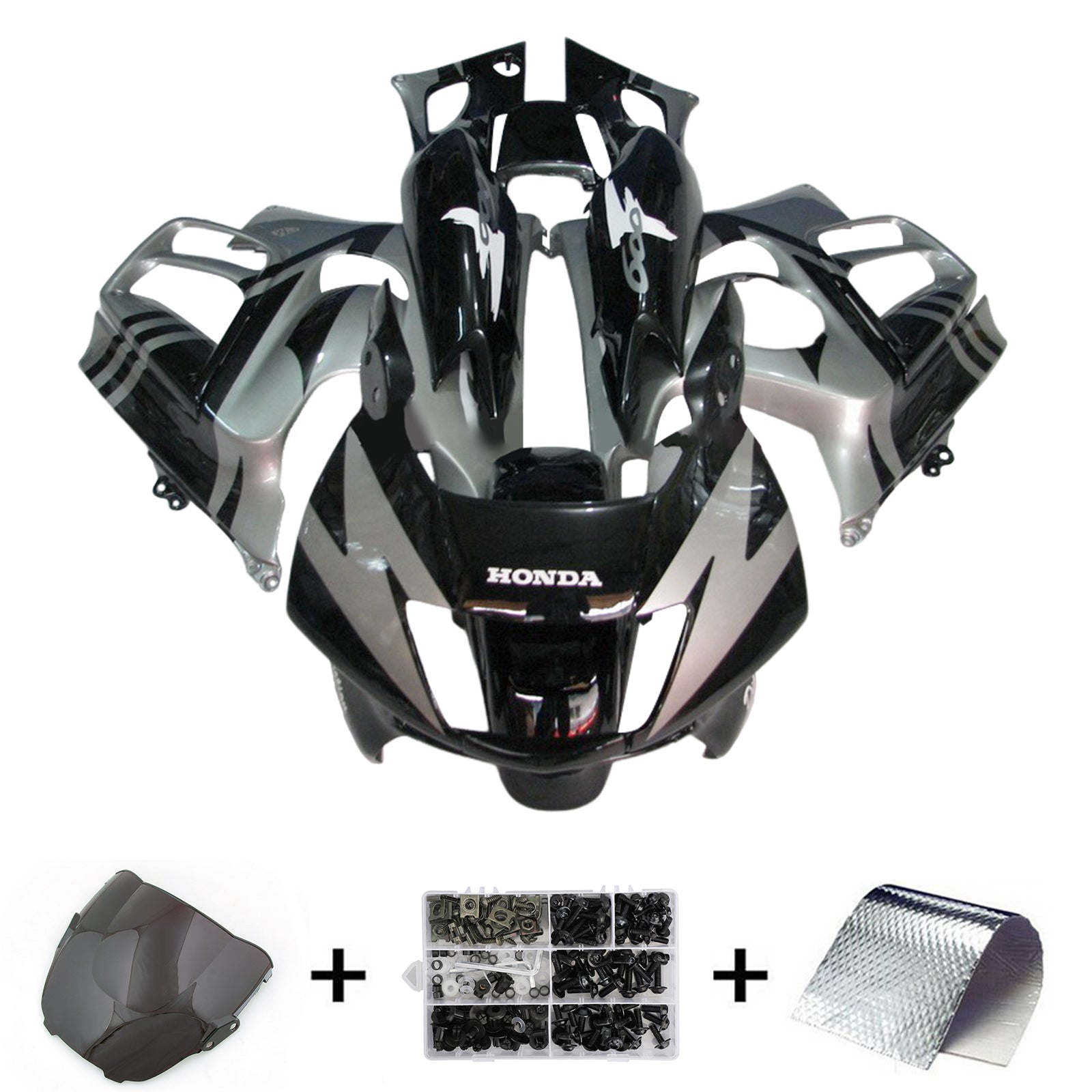 Amotopart 1997-1998 Honda CBR600 F3 Black Gray Fairing Kit