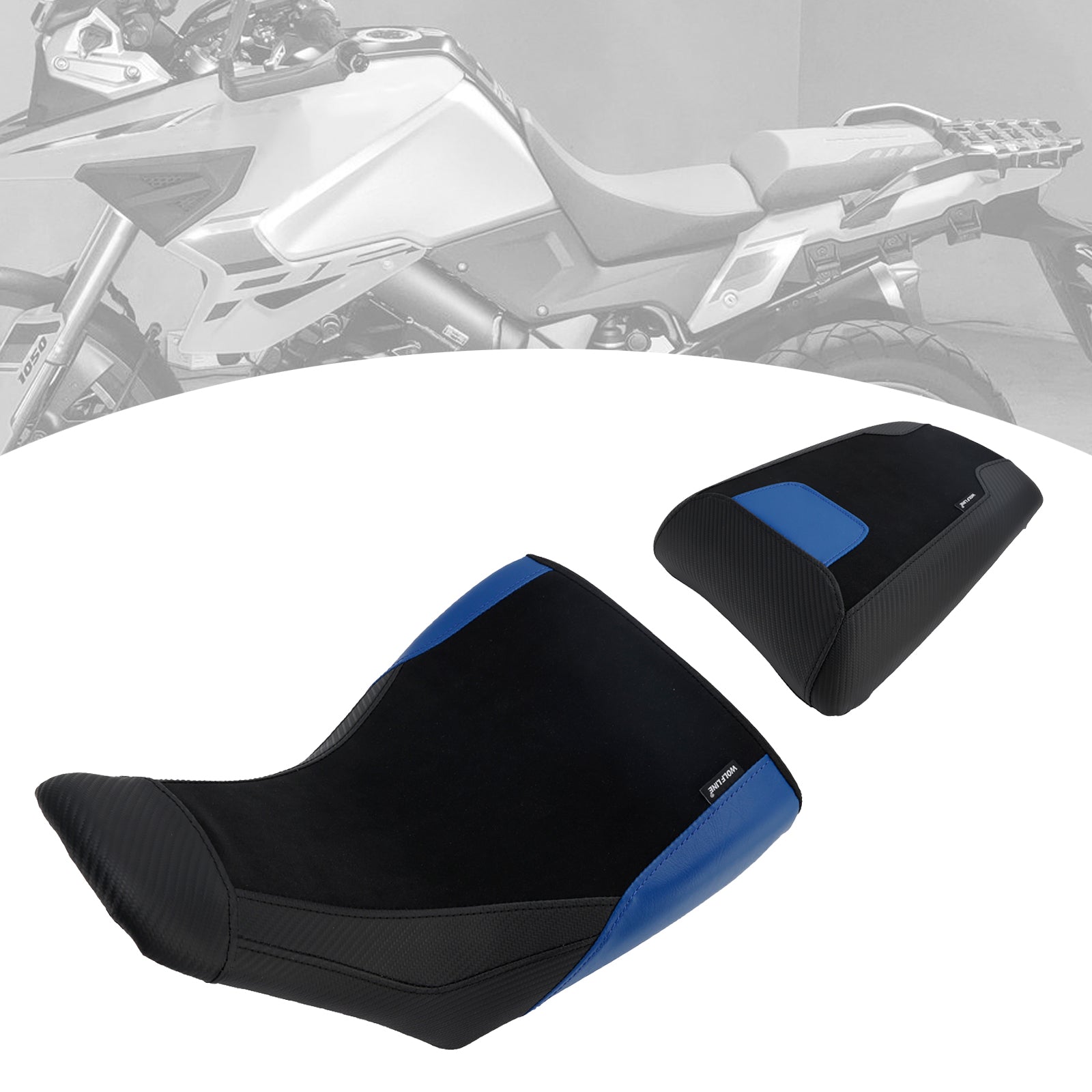 23-25 ​​Suzuki V-Strom Dl1050 Voor&ROorkussenset voor Raider, onderste pasvorm, blauw