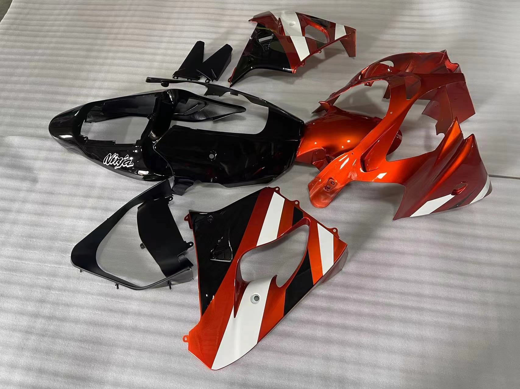 Amotopart Kawasaki 2002-2003 ZX9R Orange Black Fairing Kit