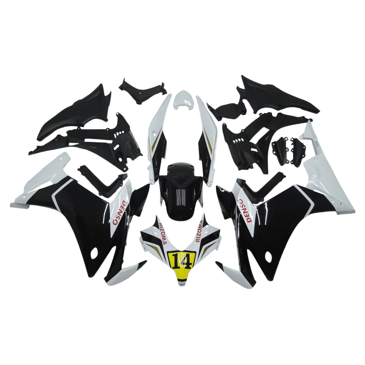Amotopart 2013–2015 Honda CBR500R Weiß Schwarz Verkleidungsset