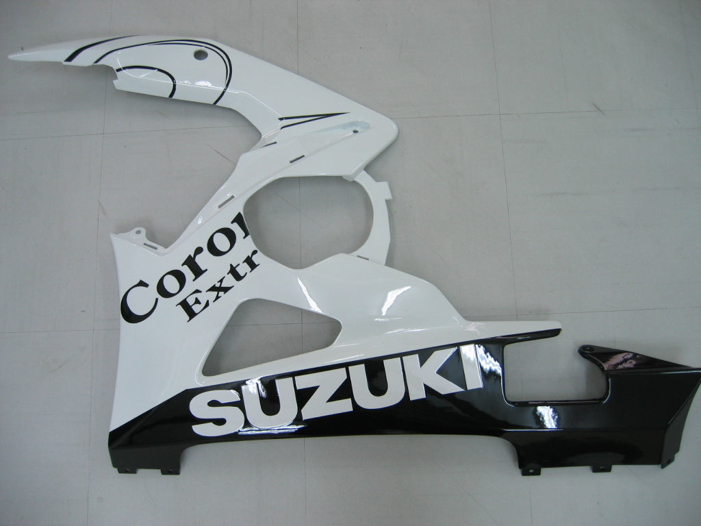 Amotopart 2005–2006 Suzuki GSXR1000 K5 Verkleidungsset, Weiß mit schwarzen Streifen