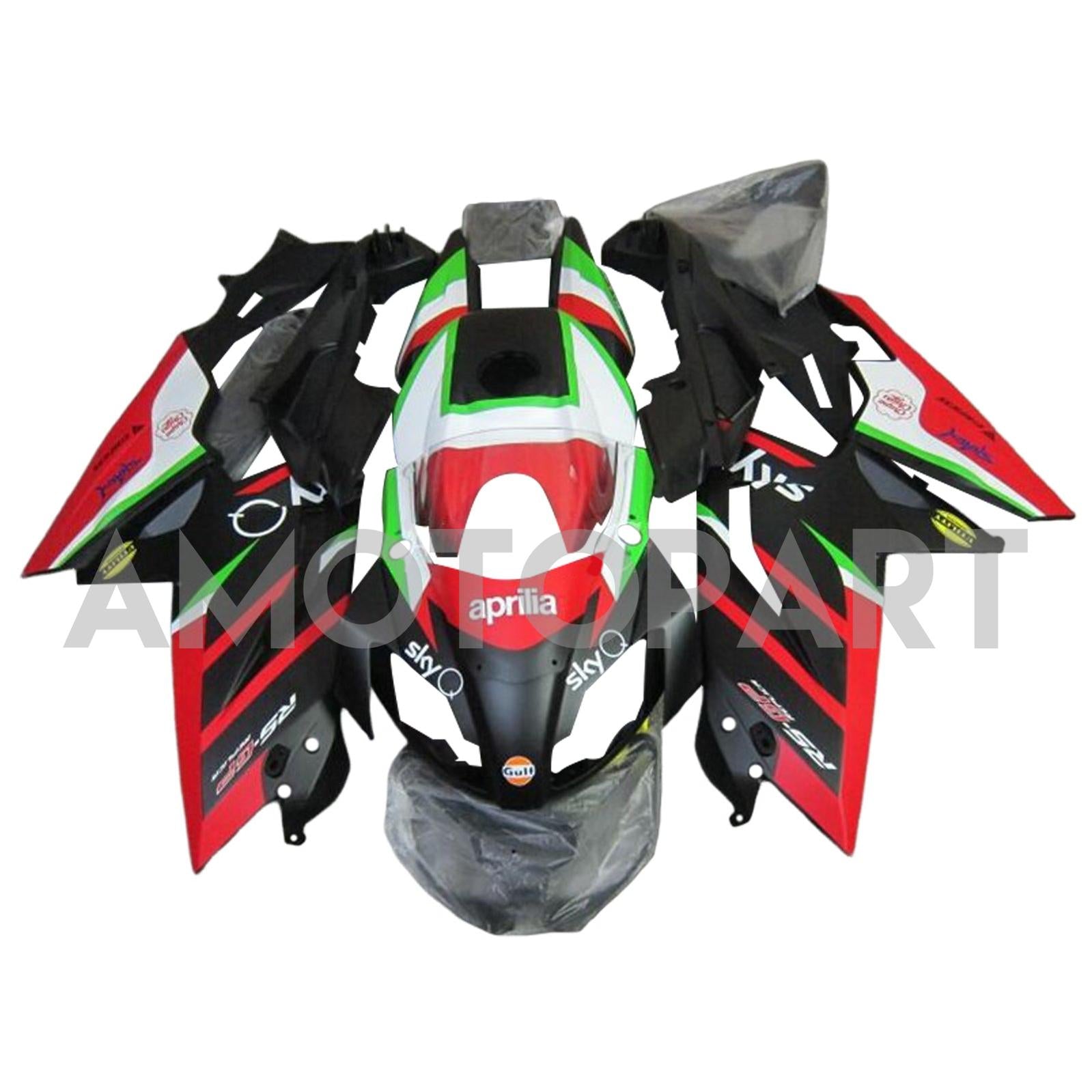 AMOTOPART 2012-2016 RS4 125 50 APRILIA RED & GRÖN STYLE3 FAIRING KIT