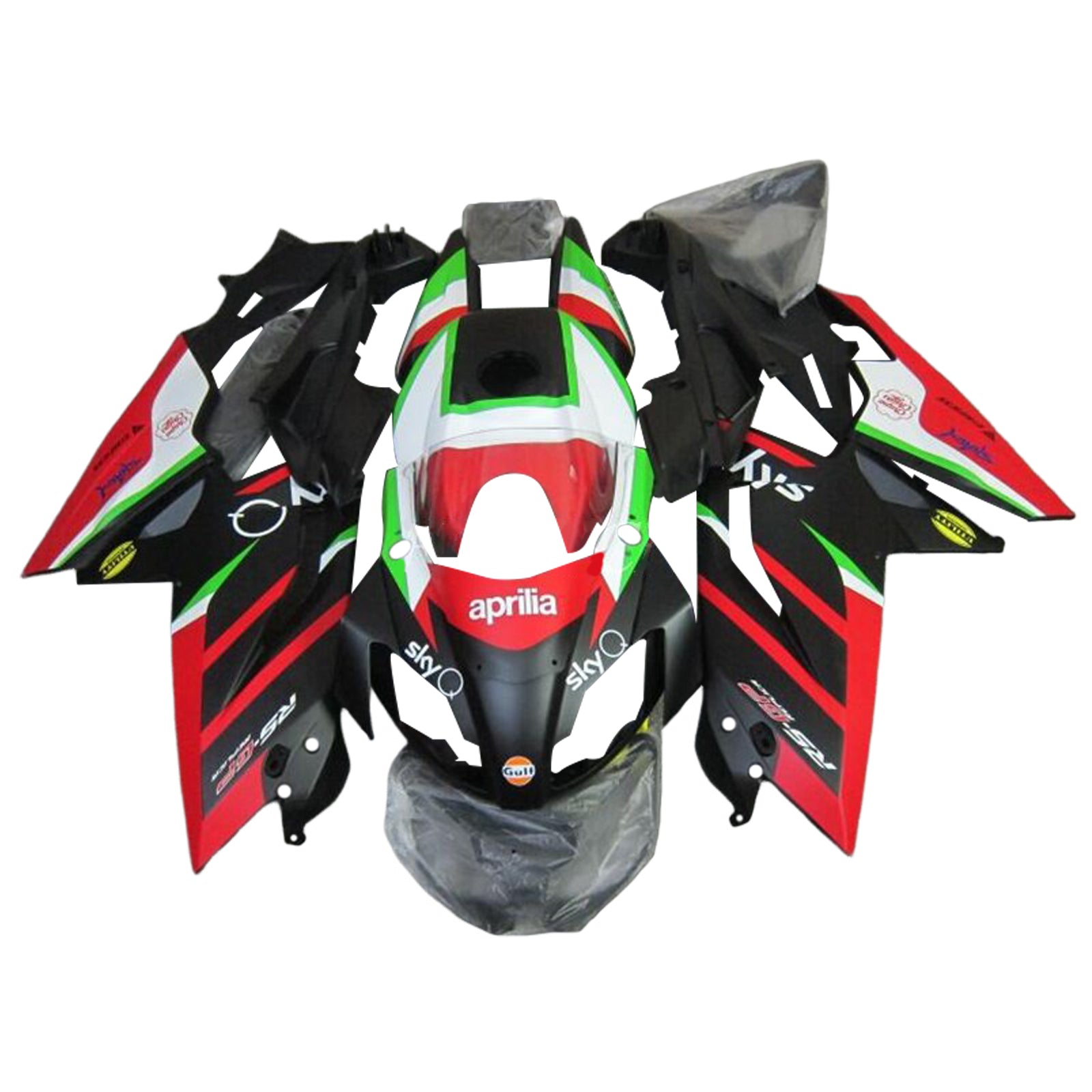 Amotopart 2012-2016 RS4 125 50 Aprilia Red&Green Style3 Fairing Kit