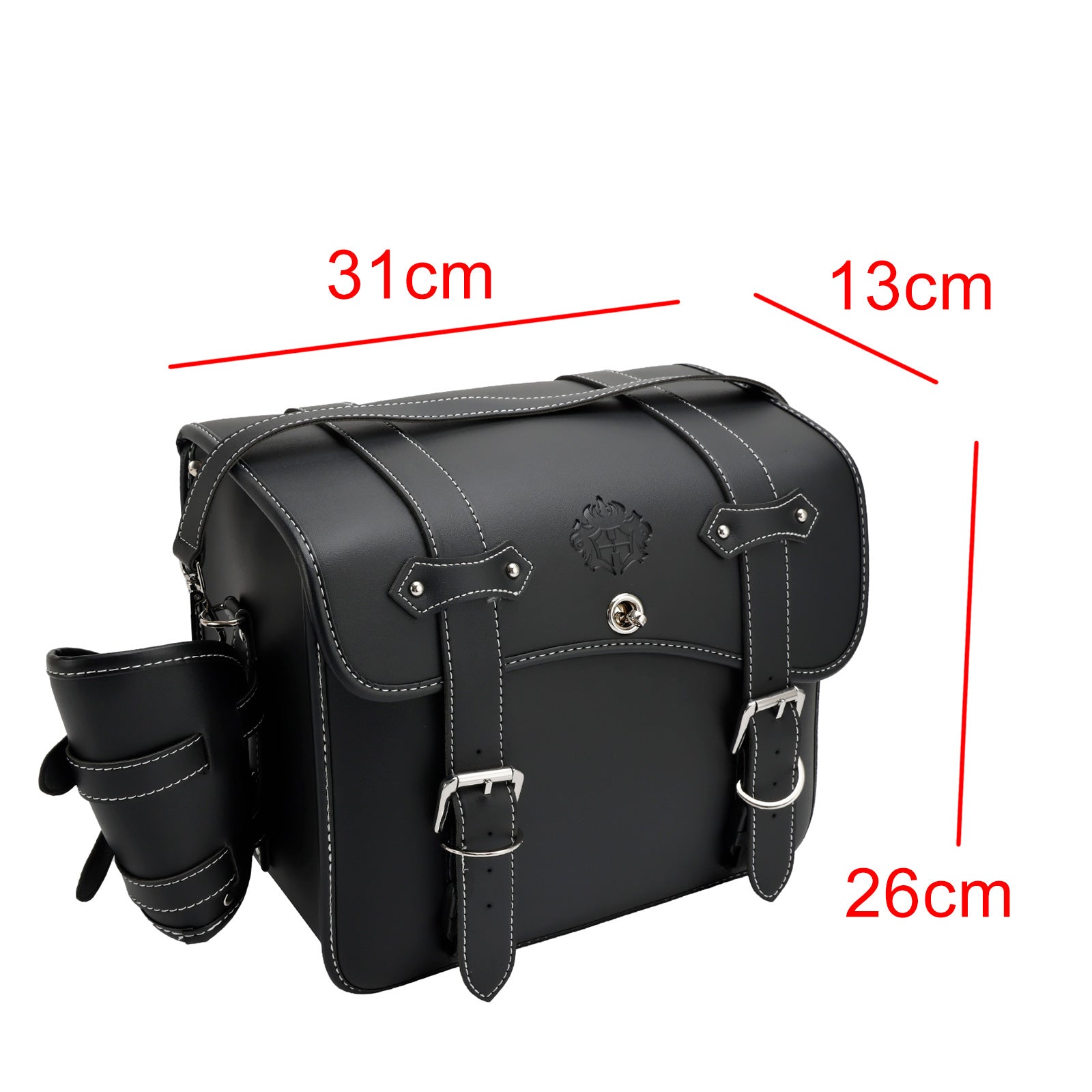 Saddlebag Side Storage Tool Bag Universal Quick Release Pu L-Size For Motorcycle