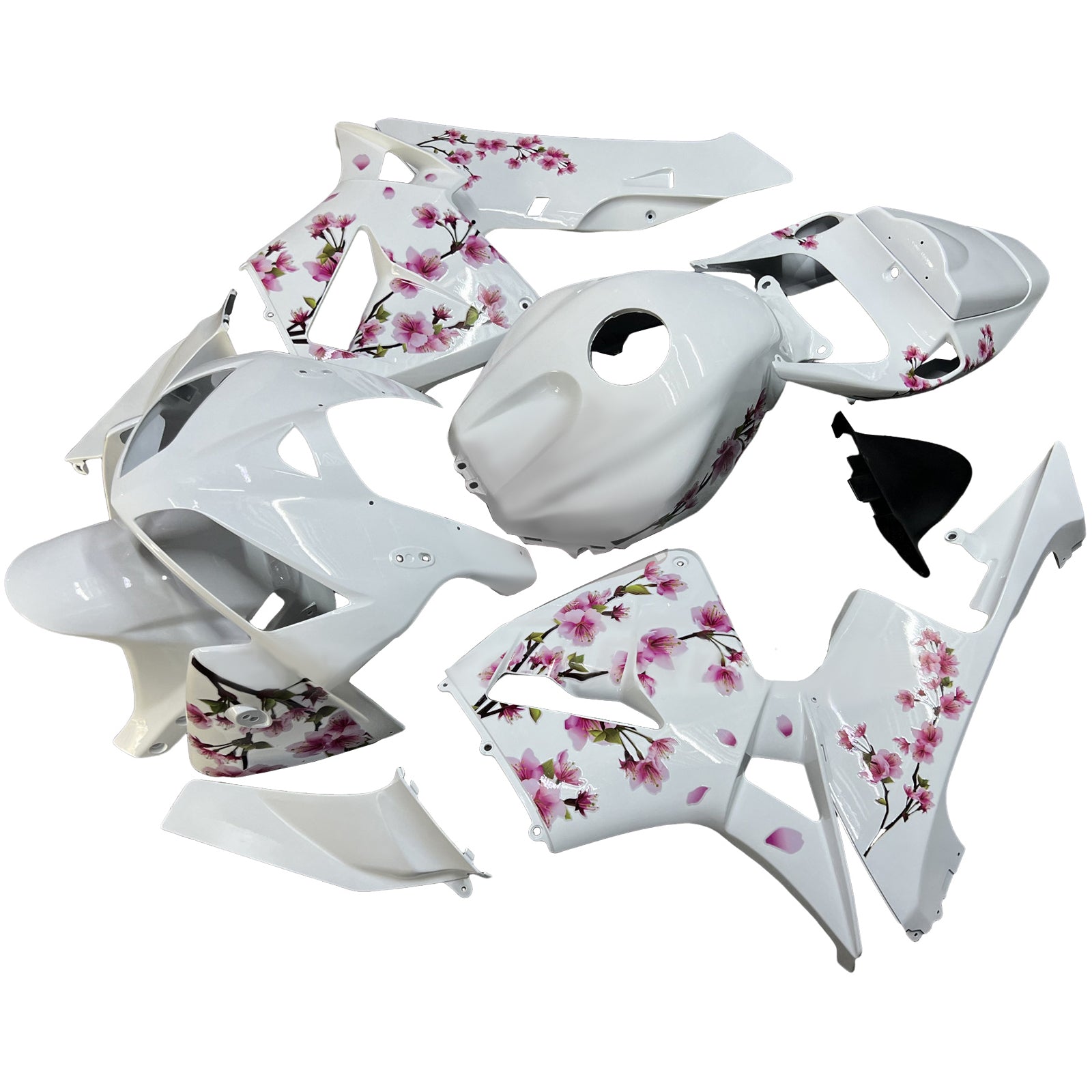 Amotopart 2005-2006 Honda CBR600RR White Cherry Blossom Abzugskit