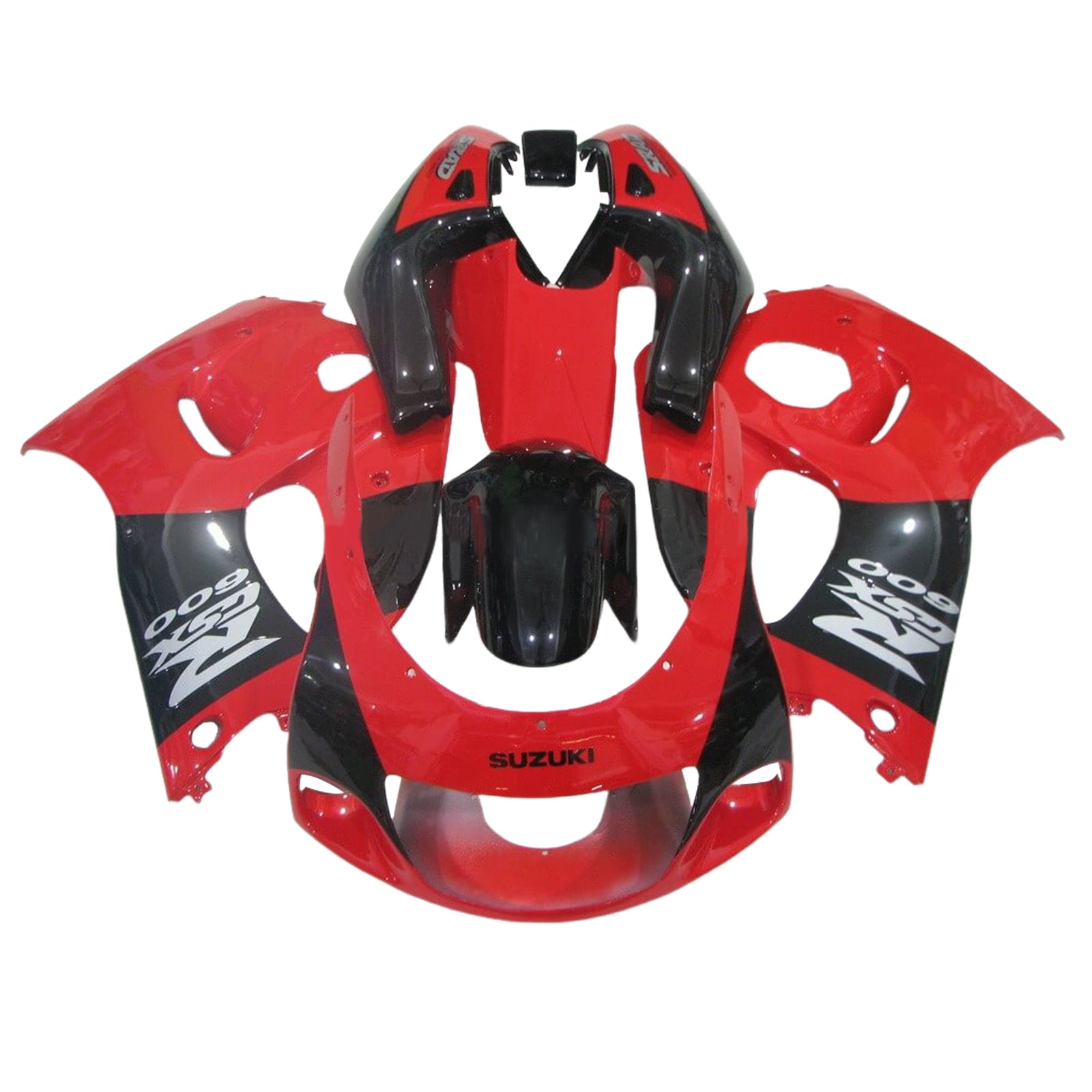 Amotopart Suzuki GSXR600 1996-2000 GSXR750 1996-1999 Kit de carenado rojo y negro Style1