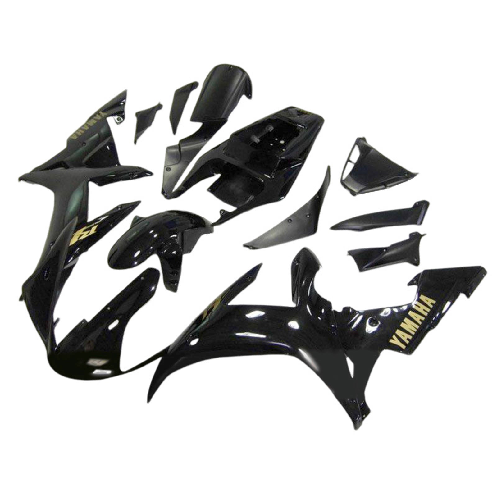 Amotopart 2002-2003 Yamaha YZF R1 Logo & Black Fairing Kit