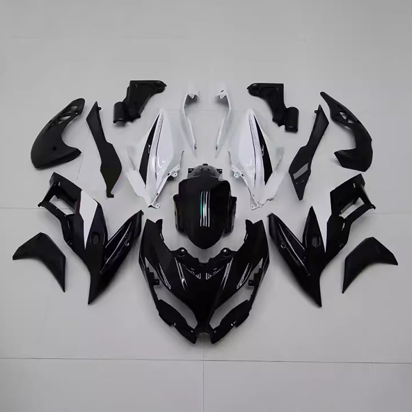 Amotopart 2015-2021 Kawasaki Versys 650 Black White Fairing Kit