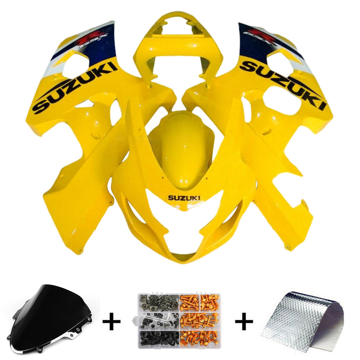 Amotopart 2004-2005 K4 GSXR 600/750 Suzuki Yellow&Black Style2 Fairing Kit